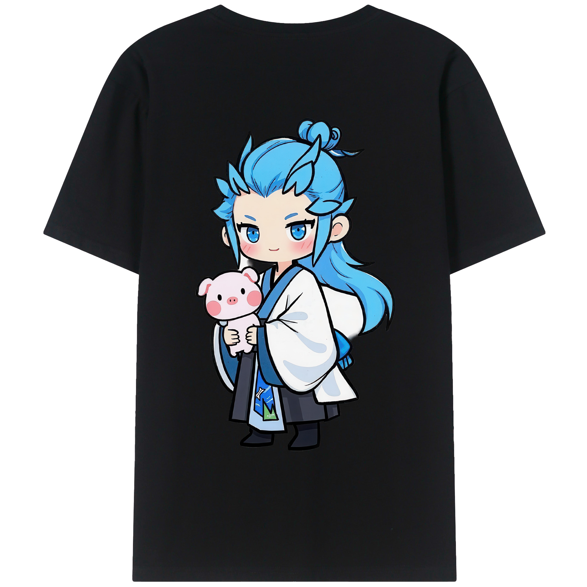 （画像用） Ne Zha 2 ナタ 魔童の大暴れ 綿100％ メンズ半袖Tシャツ（バックプリント） 通気性