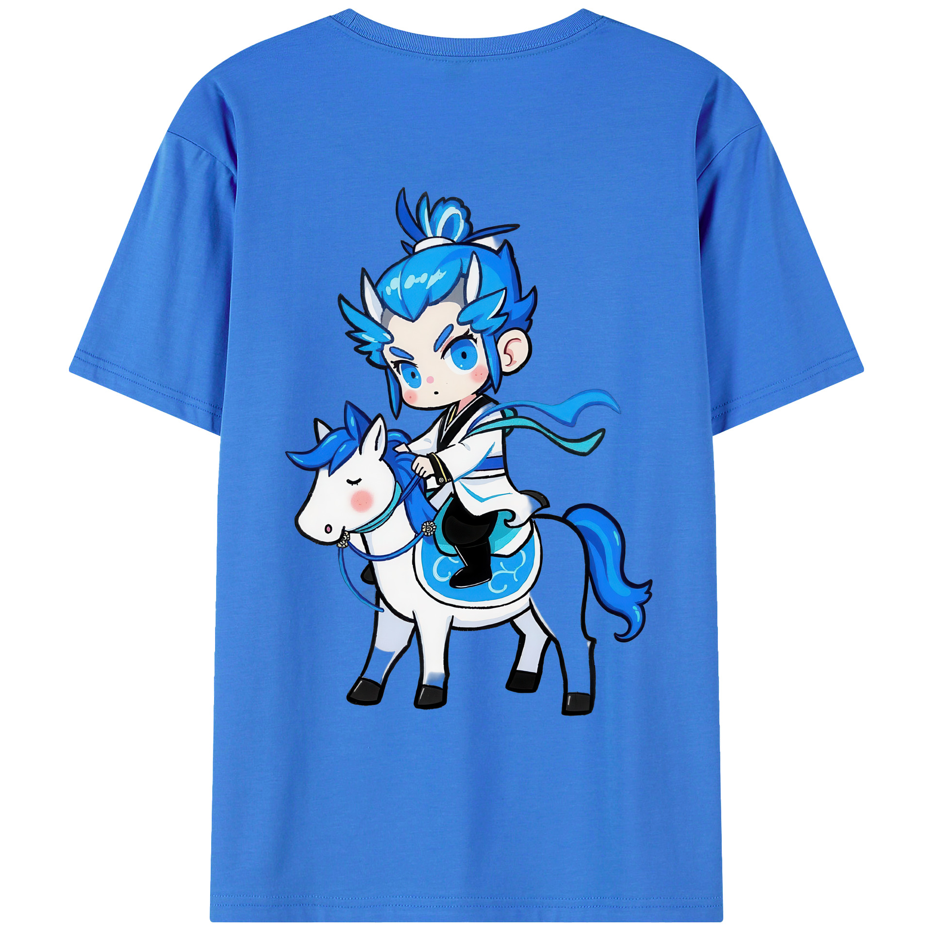 （画像用） Ne Zha 2 ナタ 魔童の大暴れ 綿100％ メンズ半袖Tシャツ（バックプリント） 通気性