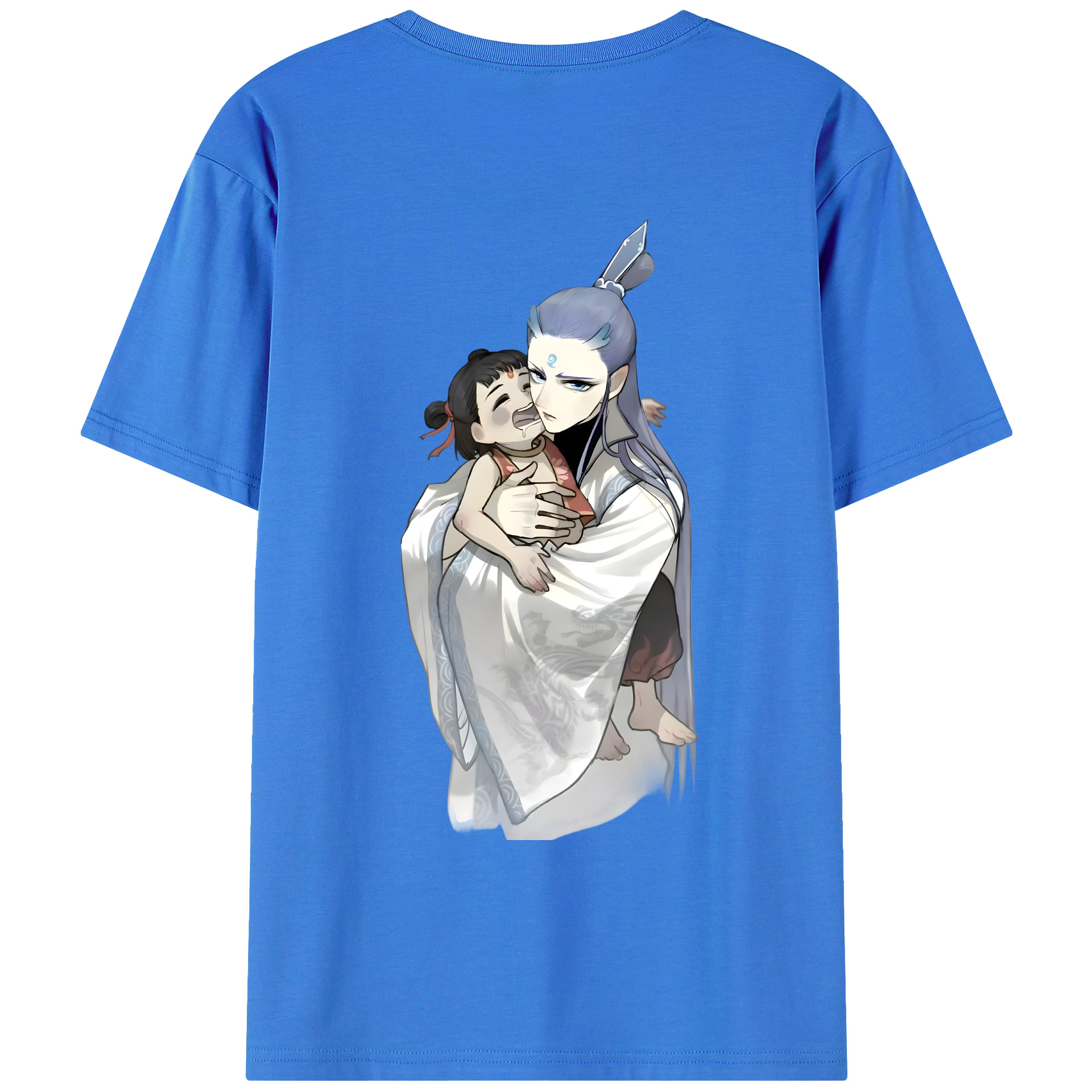 （画像用） Ne Zha 2 ナタ 魔童の大暴れ 綿100％ メンズ半袖Tシャツ（バックプリント） 通気性