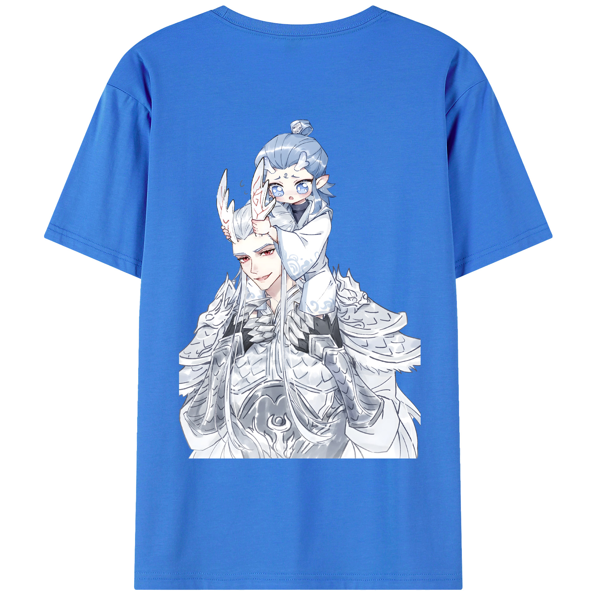 （画像用） Ne Zha 2 ナタ 魔童の大暴れ 綿100％ メンズ半袖Tシャツ（バックプリント） 通気性