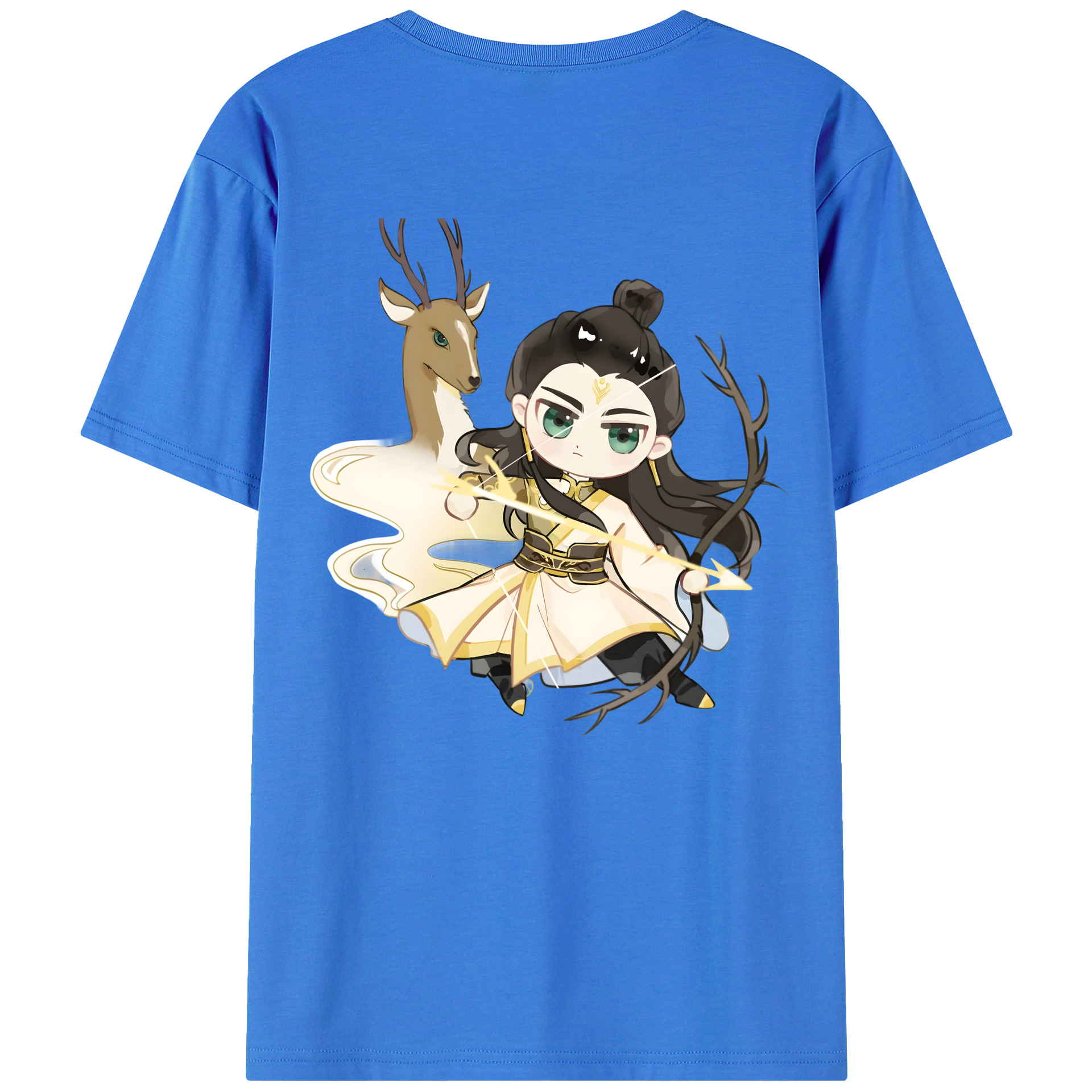 （画像用） Ne Zha 2 ナタ 魔童の大暴れ 綿100％ メンズ半袖Tシャツ（バックプリント） 通気性