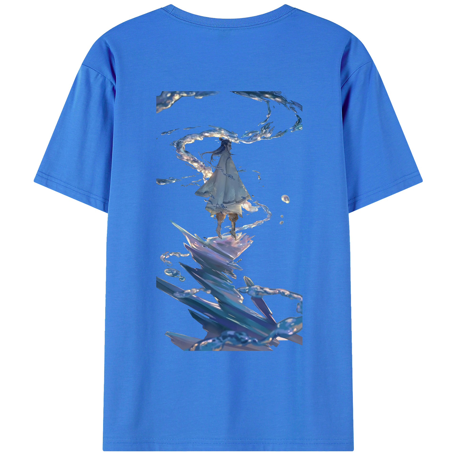 （画像用） Ne Zha 2 ナタ 魔童の大暴れ 綿100％ メンズ半袖Tシャツ（バックプリント） 通気性
