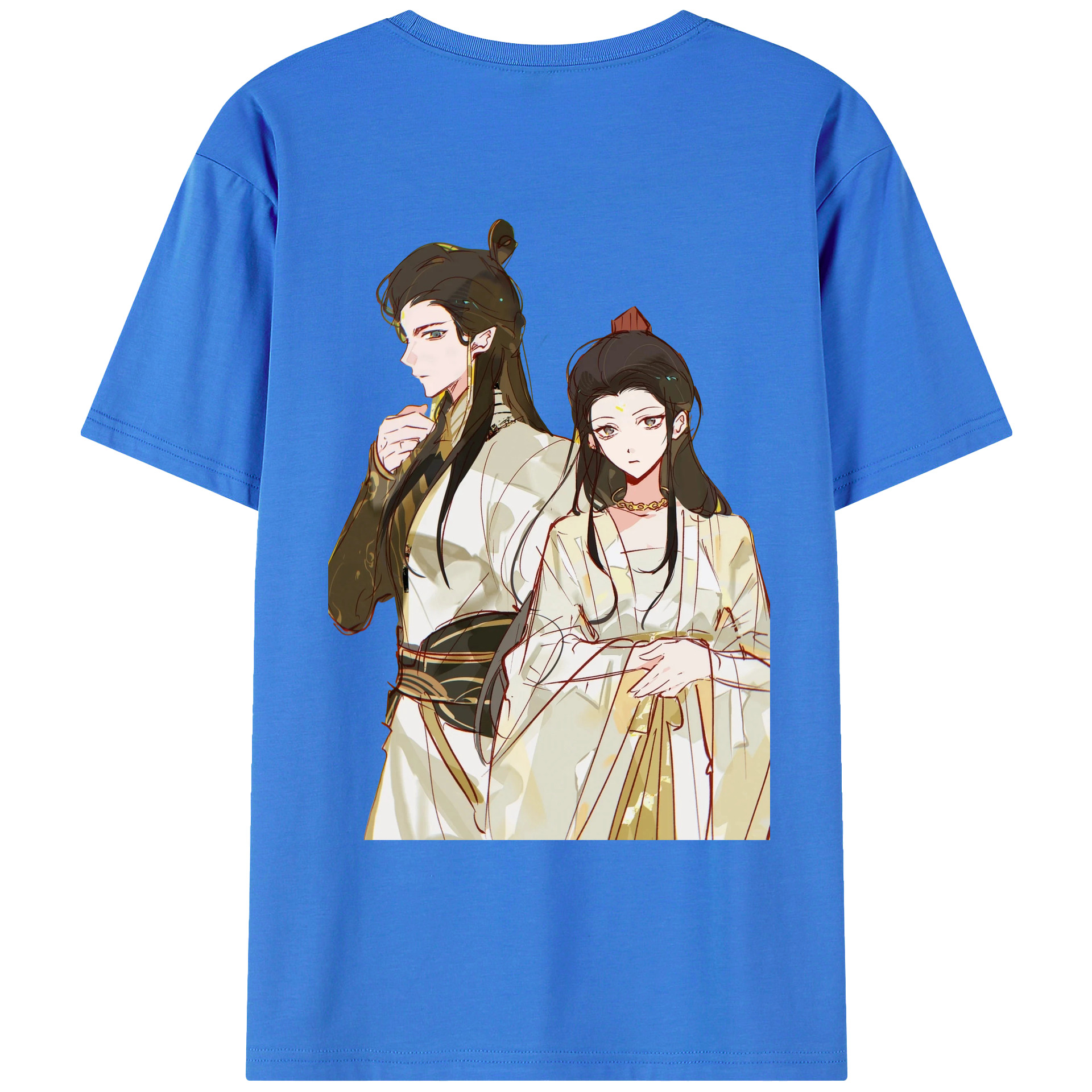 （画像用） Ne Zha 2 ナタ 魔童の大暴れ 綿100％ メンズ半袖Tシャツ（バックプリント） 通気性