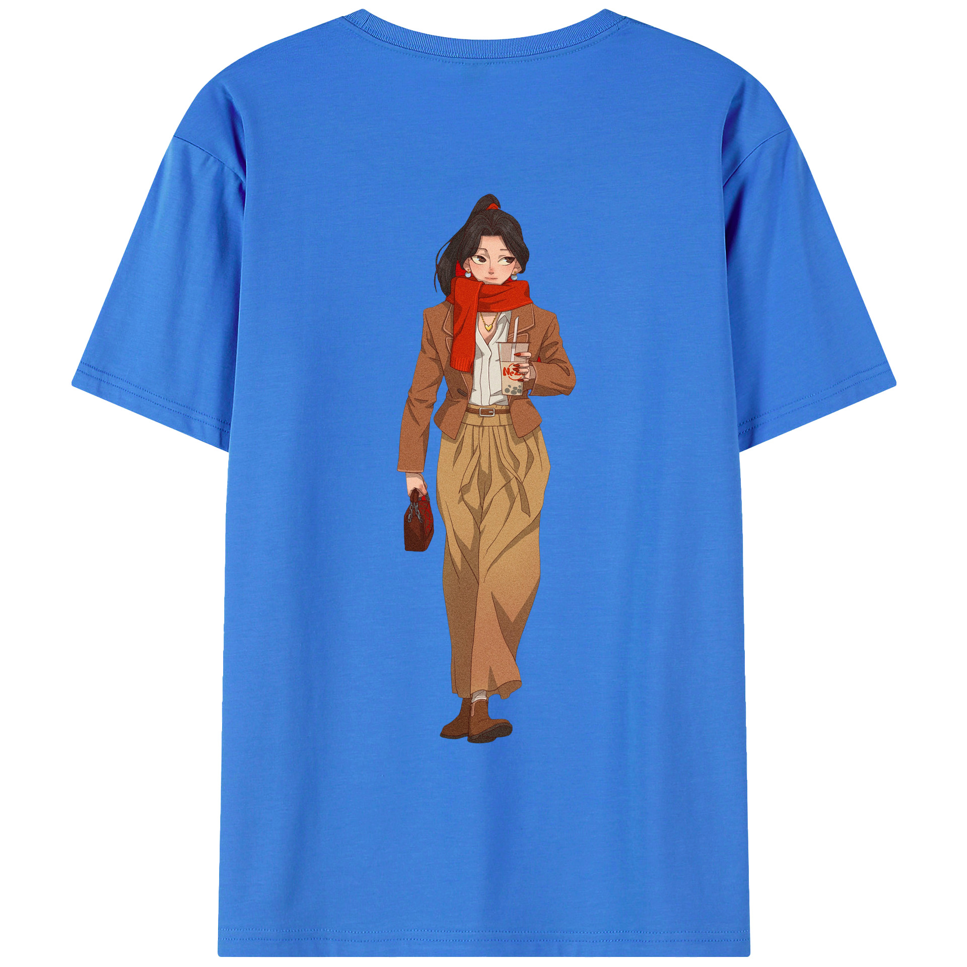 （画像用） Ne Zha 2 ナタ 魔童の大暴れ 綿100％ メンズ半袖Tシャツ（バックプリント） 通気性