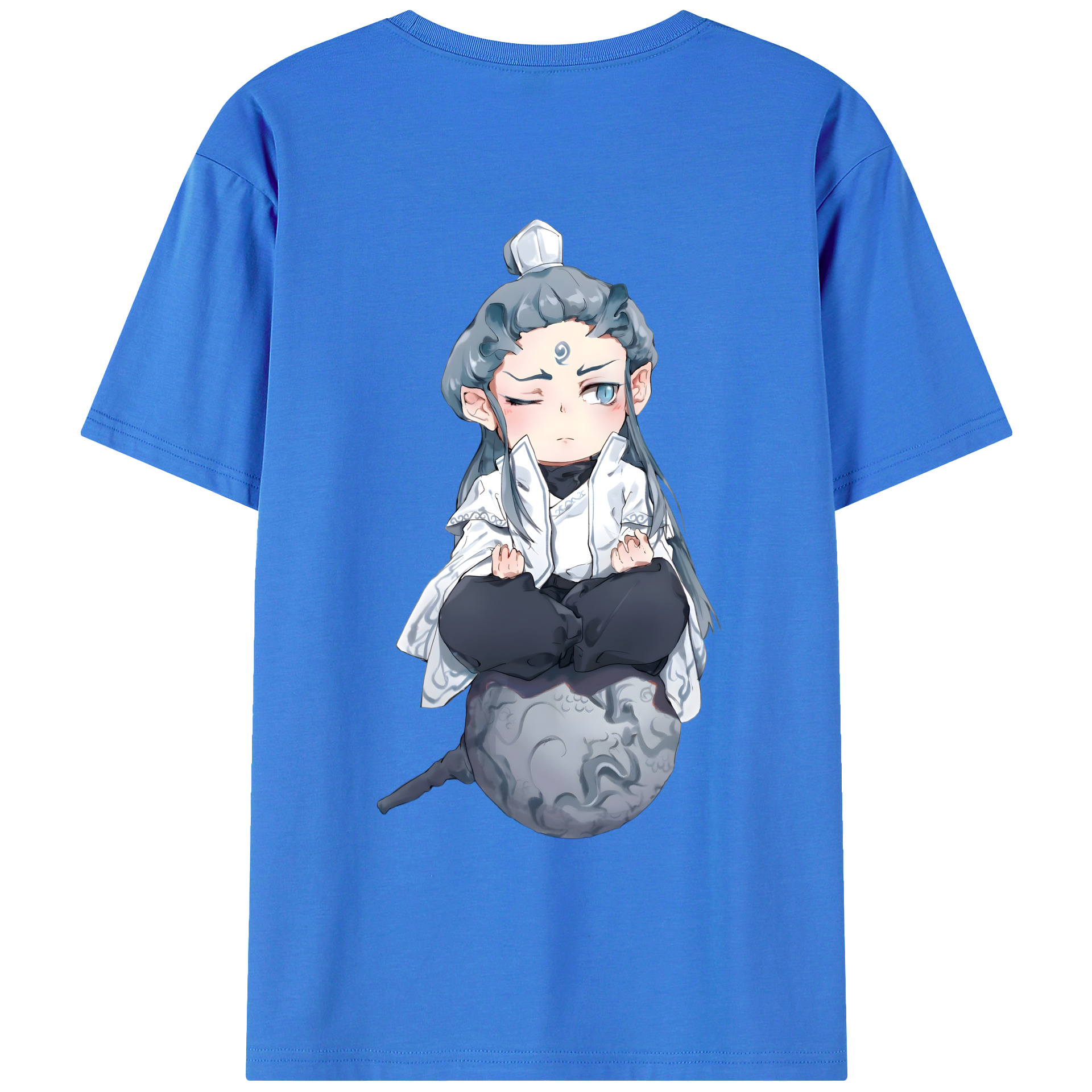 （画像用） Ne Zha 2 ナタ 魔童の大暴れ 綿100％ メンズ半袖Tシャツ（バックプリント） 通気性