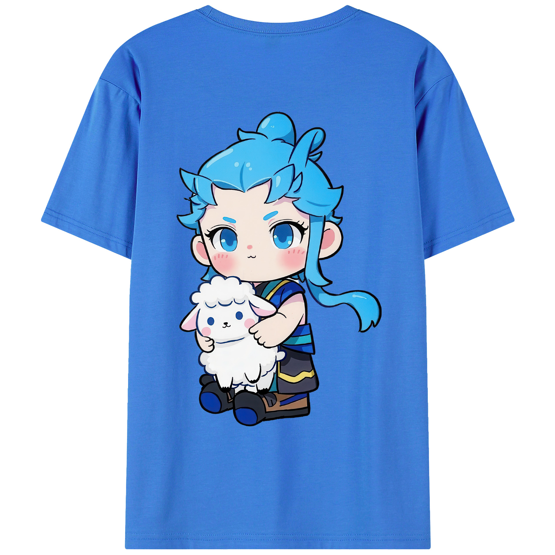 （画像用） Ne Zha 2 ナタ 魔童の大暴れ 綿100％ メンズ半袖Tシャツ（バックプリント） 通気性