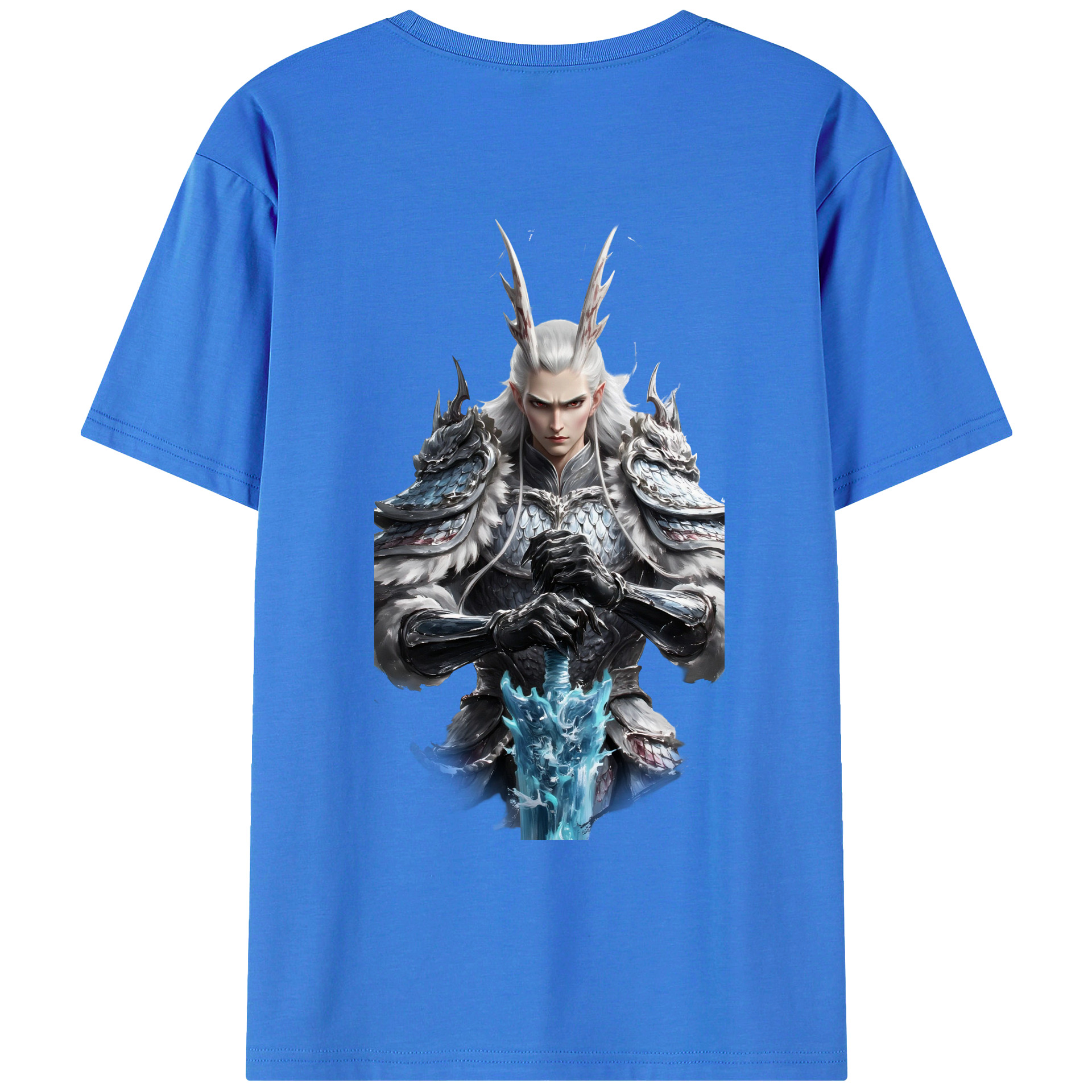 （画像用） Ne Zha 2 ナタ 魔童の大暴れ 綿100％ メンズ半袖Tシャツ（バックプリント） 通気性