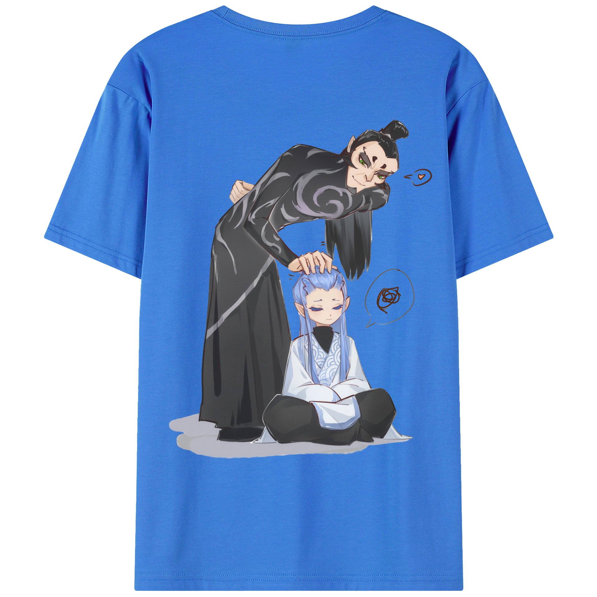 （画像用） Ne Zha 2 ナタ 魔童の大暴れ 綿100％ メンズ半袖Tシャツ（バックプリント） 通気性