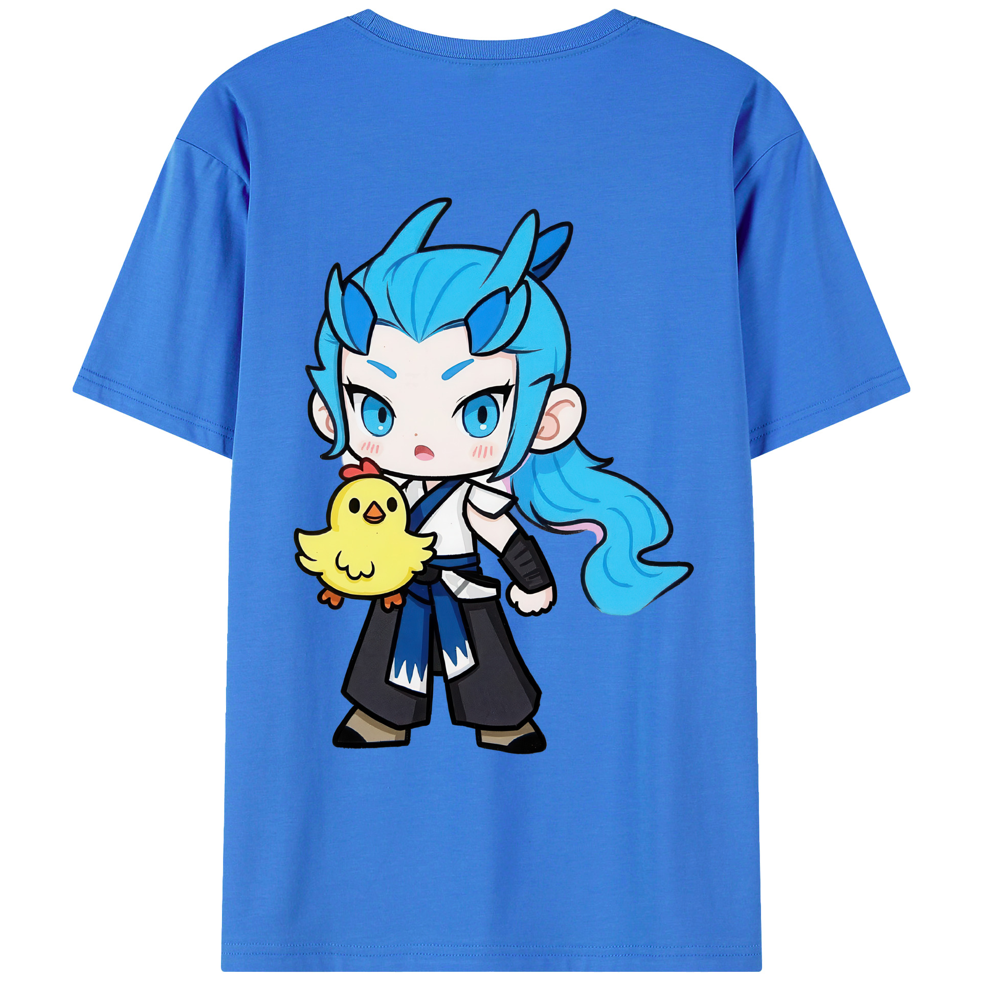 （画像用） Ne Zha 2 ナタ 魔童の大暴れ 綿100％ メンズ半袖Tシャツ（バックプリント） 通気性
