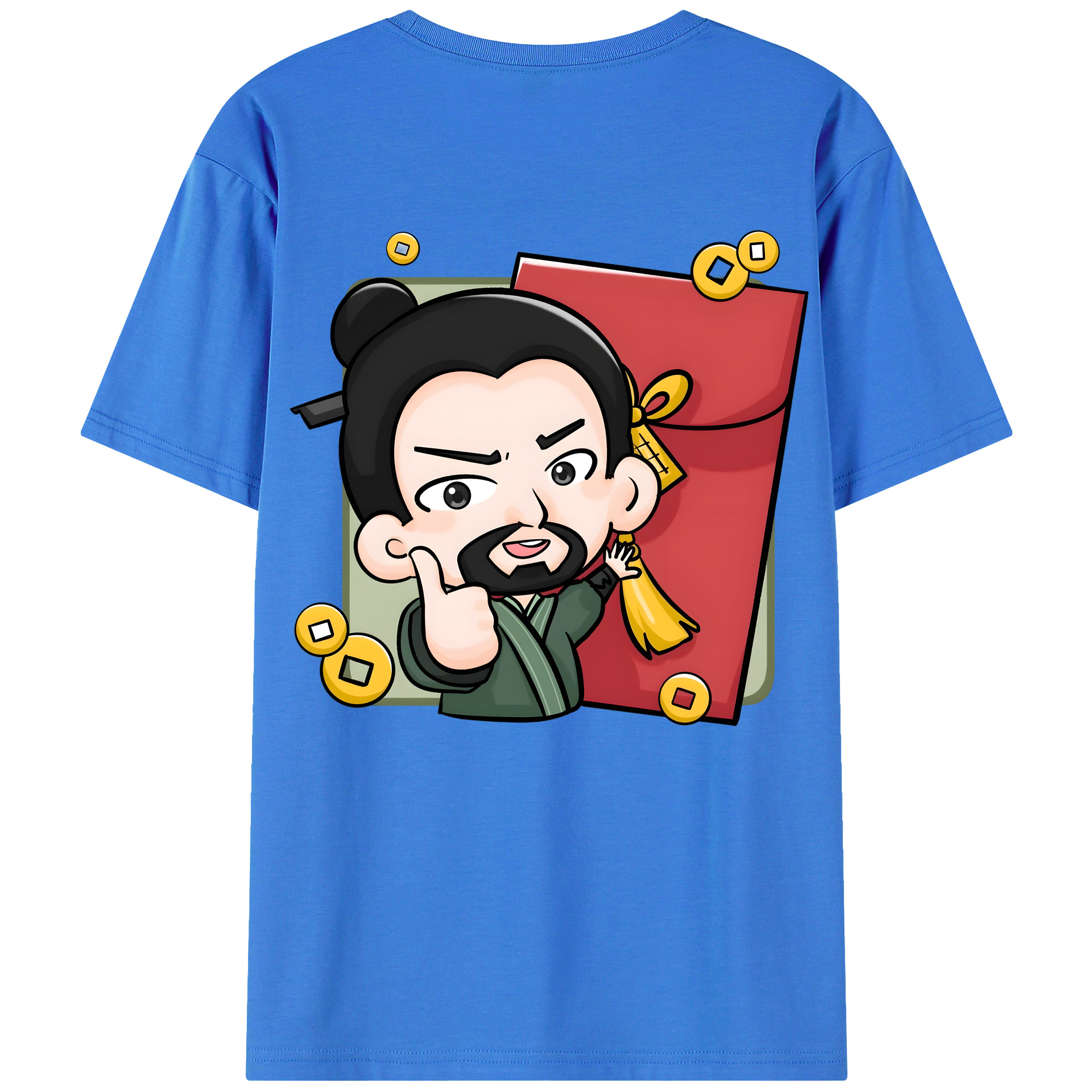 （画像用） Ne Zha 2 ナタ 魔童の大暴れ 綿100％ メンズ半袖Tシャツ（バックプリント） 通気性