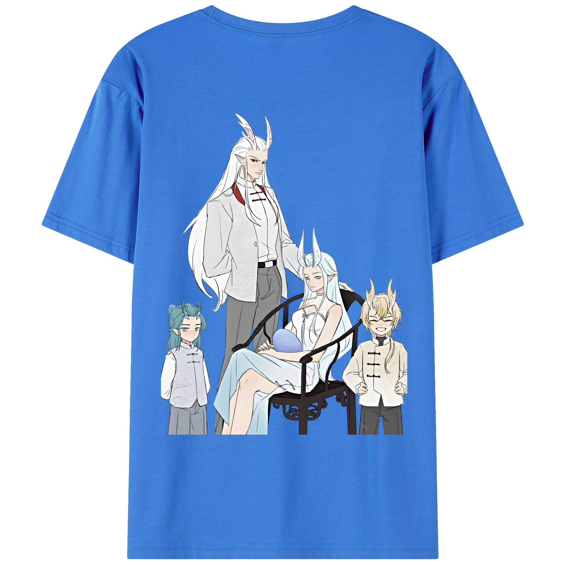 （画像用） Ne Zha 2 ナタ 魔童の大暴れ 綿100％ メンズ半袖Tシャツ（バックプリント） 通気性