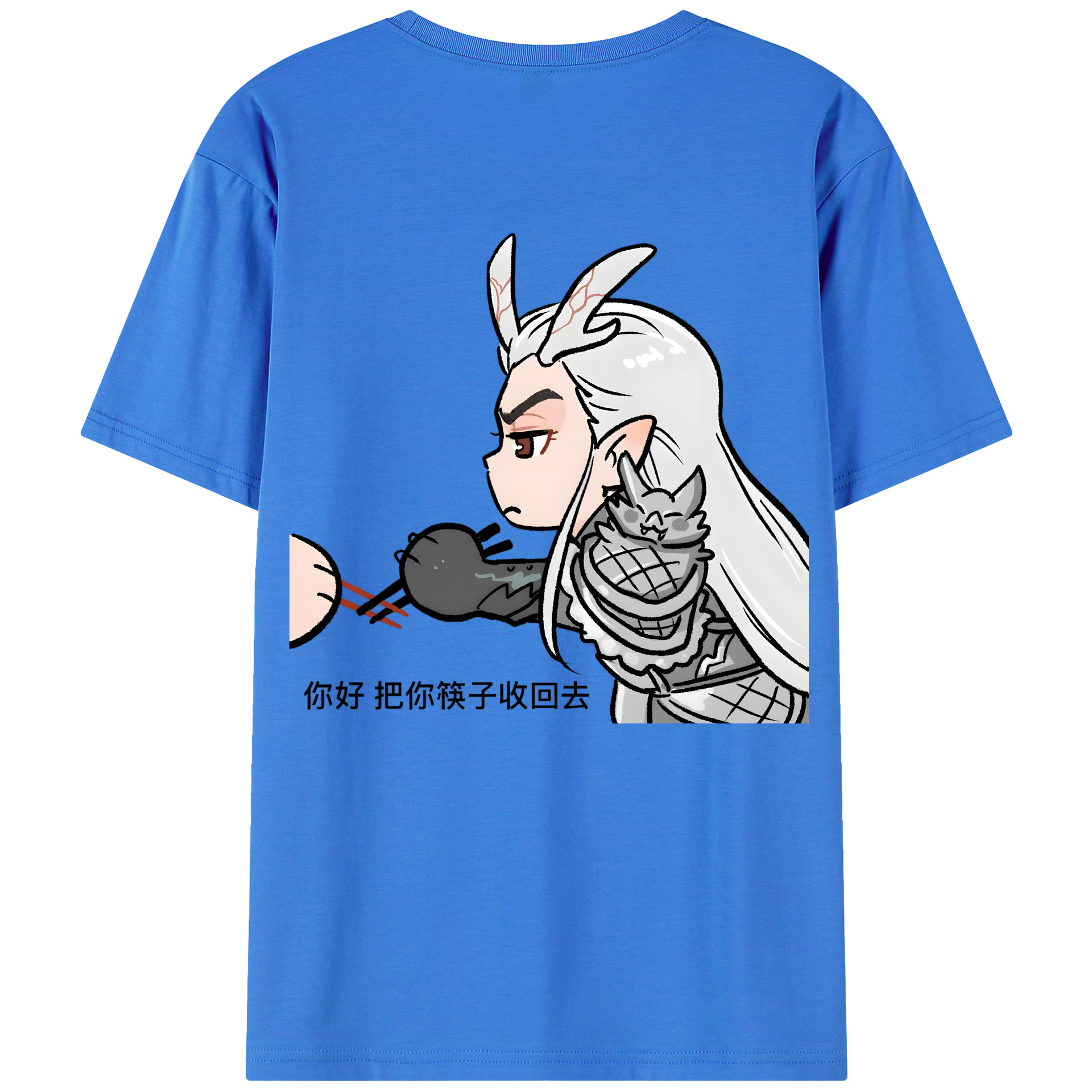 （画像用） Ne Zha 2 ナタ 魔童の大暴れ 綿100％ メンズ半袖Tシャツ（バックプリント） 通気性