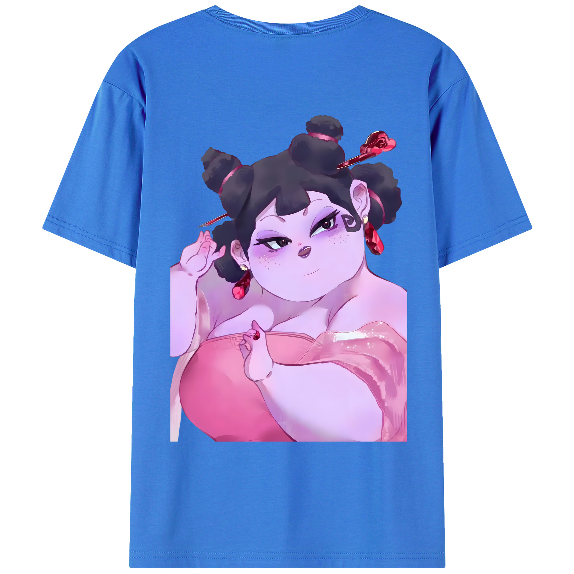 （画像用） Ne Zha 2 ナタ 魔童の大暴れ 綿100％ メンズ半袖Tシャツ（バックプリント） 通気性
