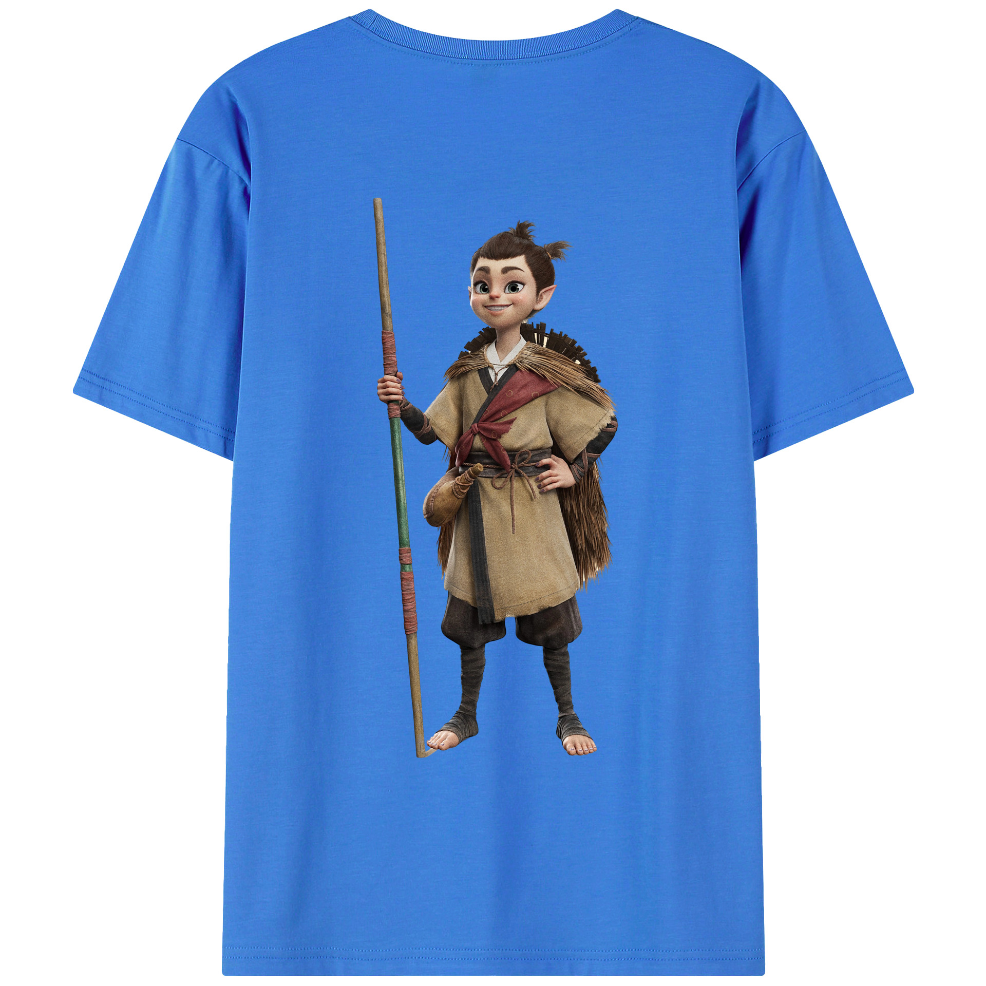 （画像用） Ne Zha 2 ナタ 魔童の大暴れ 綿100％ メンズ半袖Tシャツ（バックプリント） 通気性