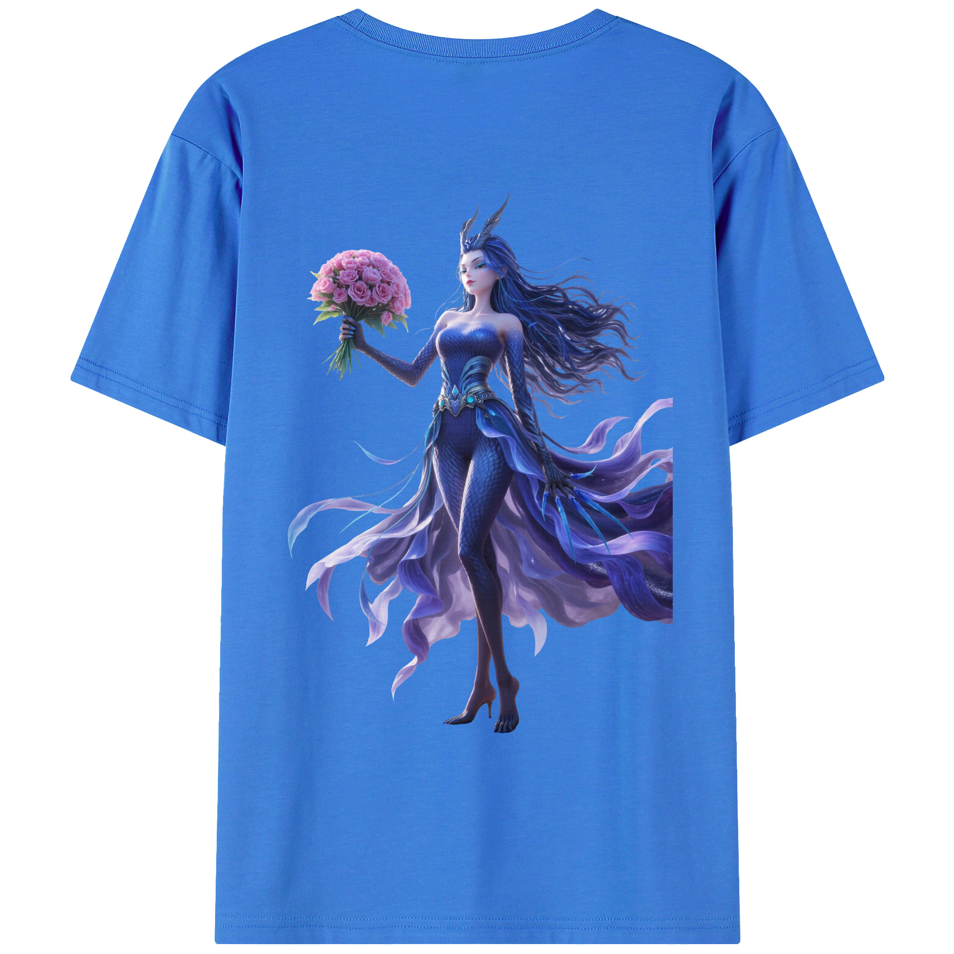 （画像用） Ne Zha 2 ナタ 魔童の大暴れ 綿100％ メンズ半袖Tシャツ（バックプリント） 通気性