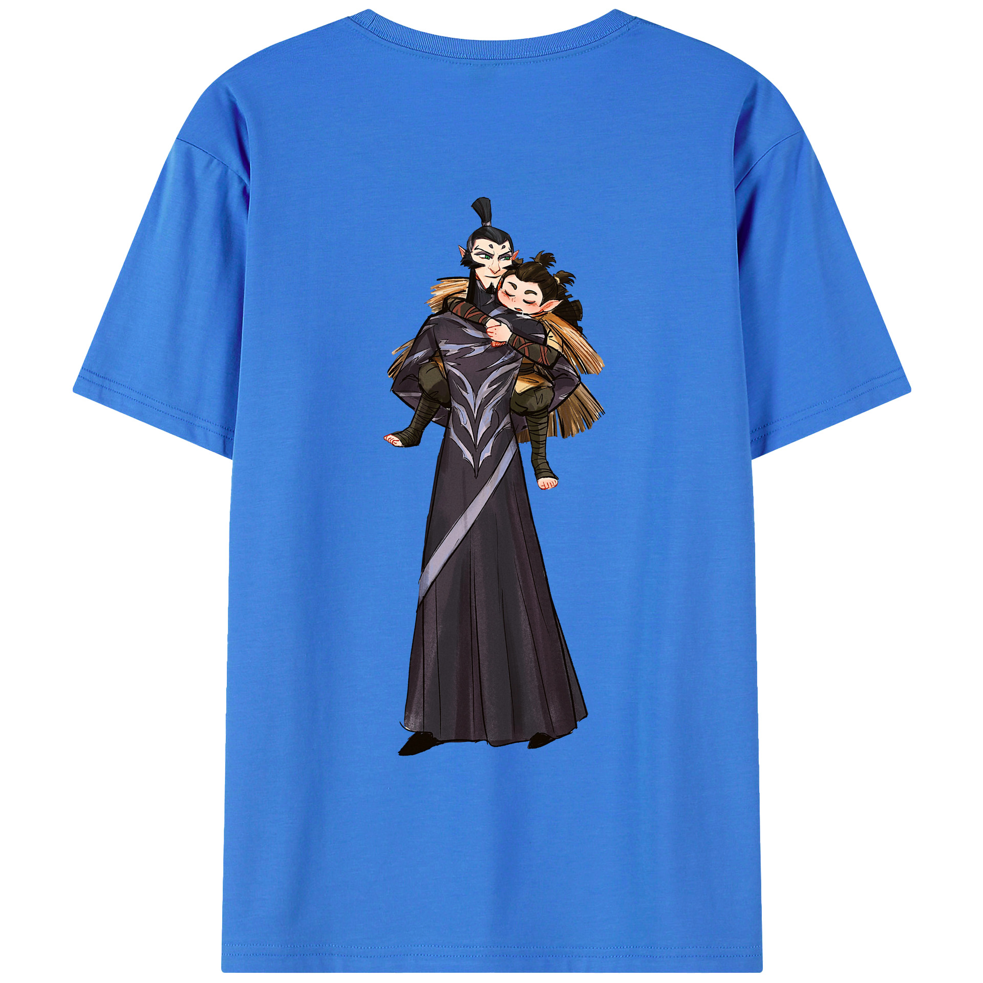 （画像用） Ne Zha 2 ナタ 魔童の大暴れ 綿100％ メンズ半袖Tシャツ（バックプリント） 通気性