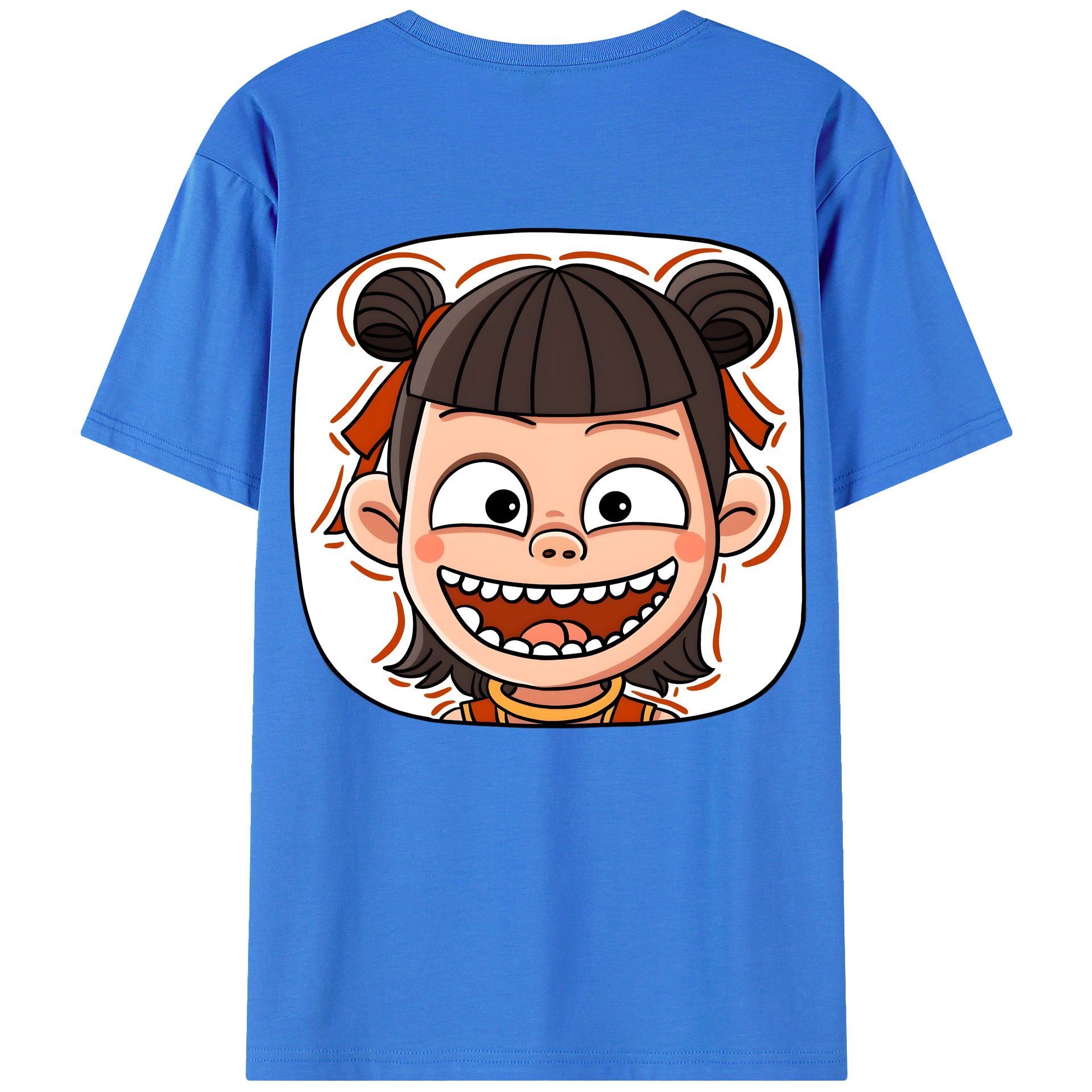 （画像用） Ne Zha 2 ナタ 魔童の大暴れ 綿100％ メンズ半袖Tシャツ（バックプリント） 通気性