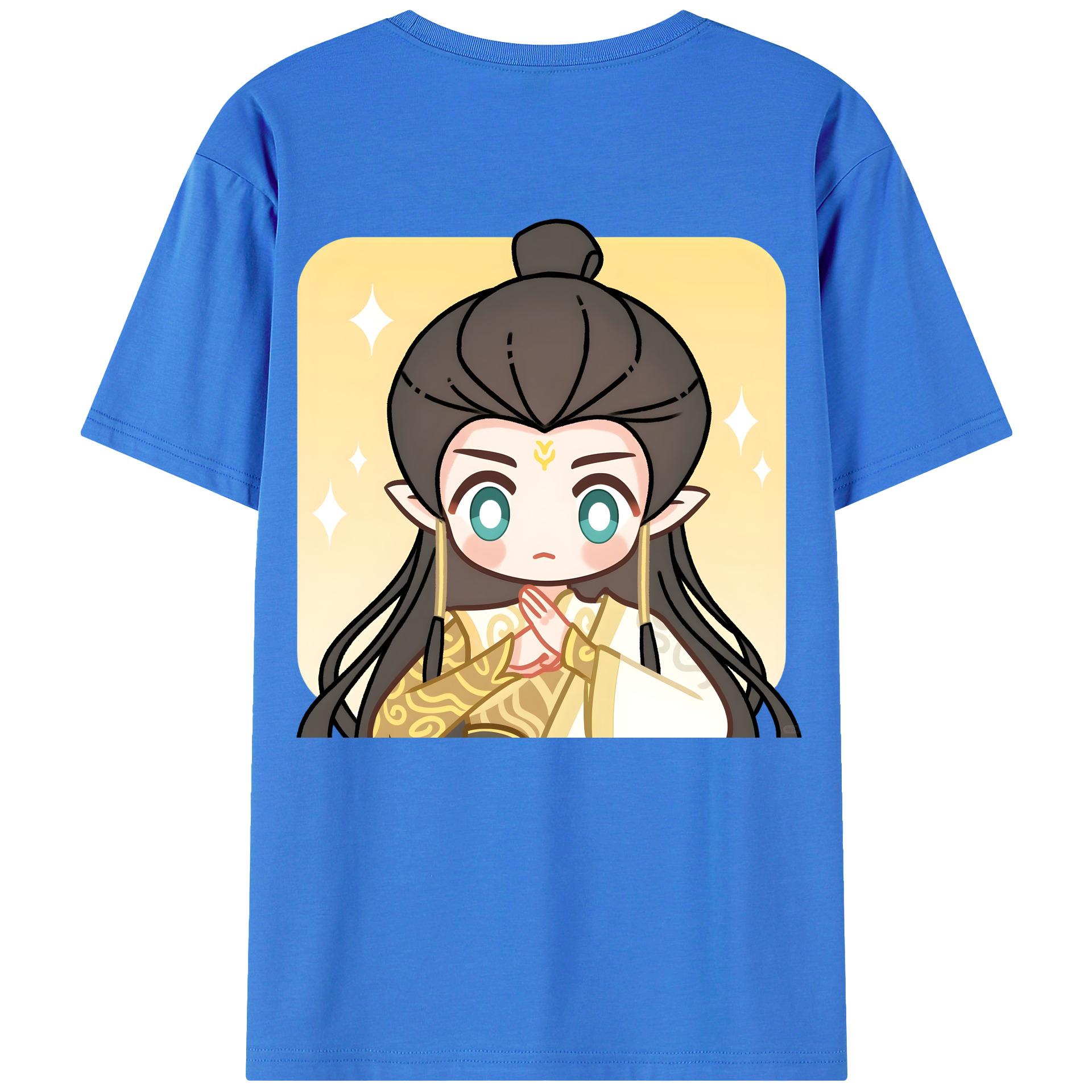 （画像用） Ne Zha 2 ナタ 魔童の大暴れ 綿100％ メンズ半袖Tシャツ（バックプリント） 通気性