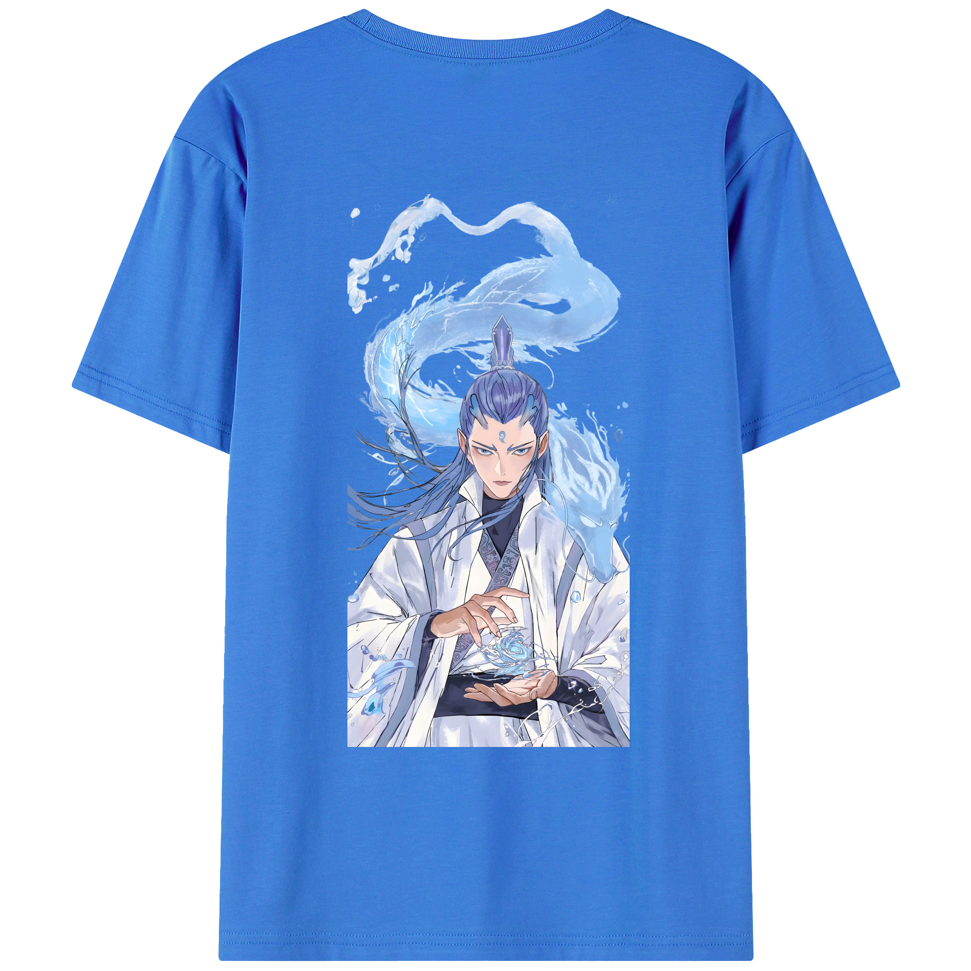 （画像用） Ne Zha 2 ナタ 魔童の大暴れ 綿100％ メンズ半袖Tシャツ（バックプリント） 通気性