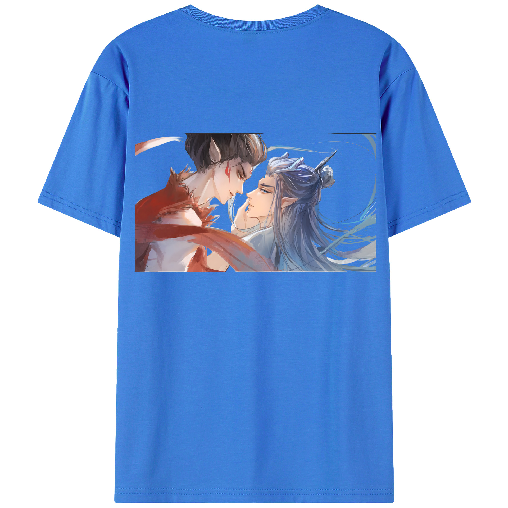 （画像用） Ne Zha 2 ナタ 魔童の大暴れ 綿100％ メンズ半袖Tシャツ（バックプリント） 通気性