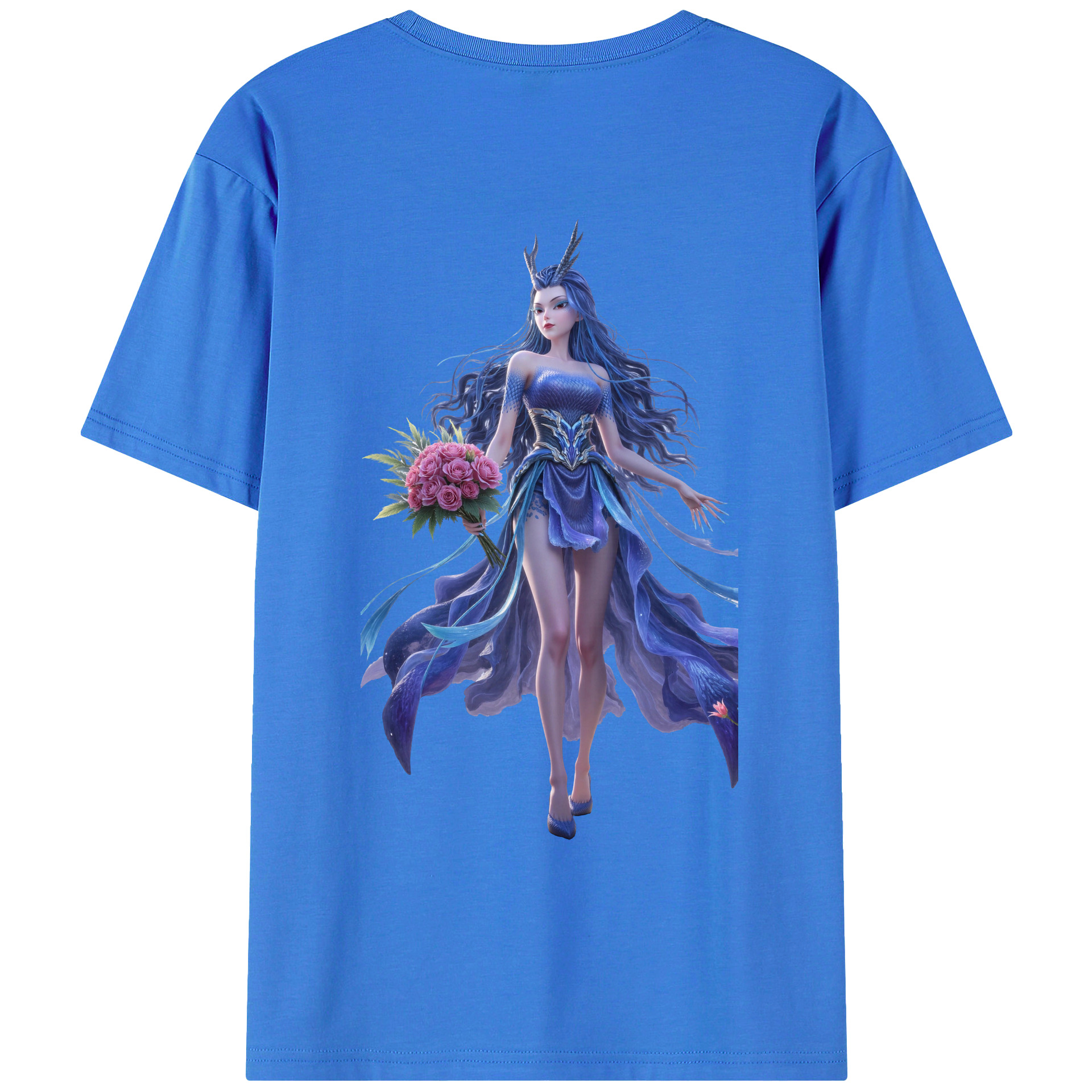 （画像用） Ne Zha 2 ナタ 魔童の大暴れ 綿100％ メンズ半袖Tシャツ（バックプリント） 通気性