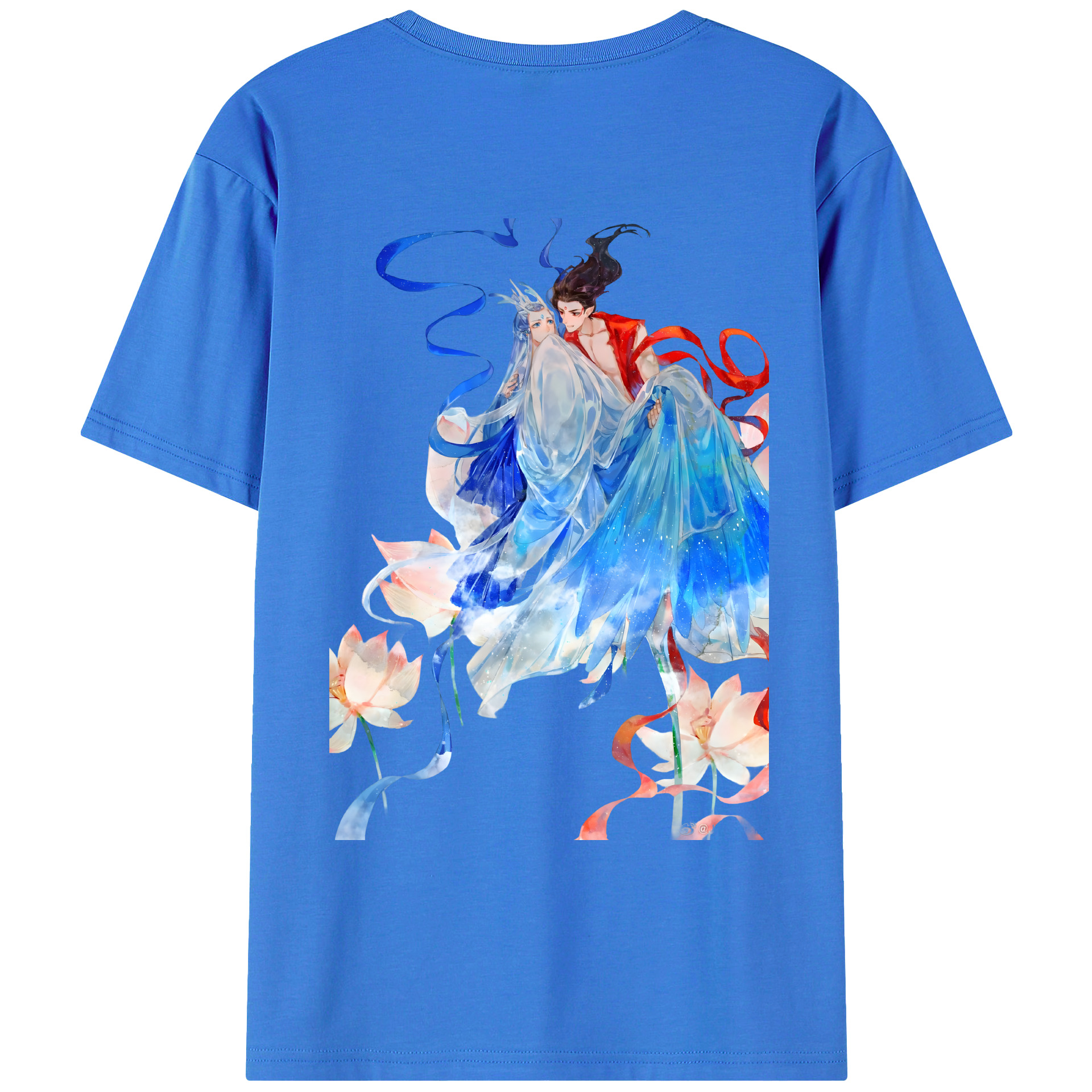 （画像用） Ne Zha 2 ナタ 魔童の大暴れ 綿100％ メンズ半袖Tシャツ（バックプリント） 通気性