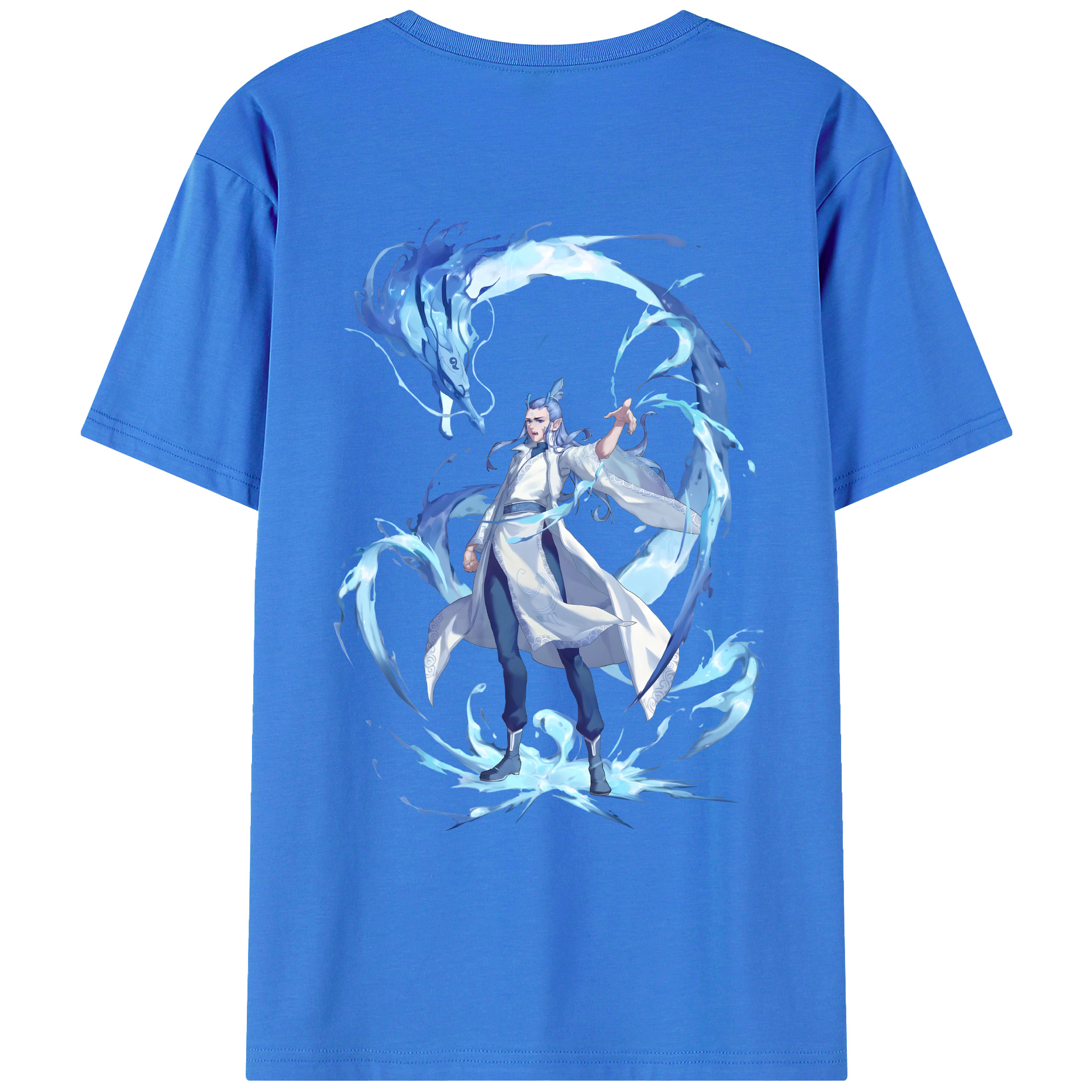 （画像用） Ne Zha 2 ナタ 魔童の大暴れ 綿100％ メンズ半袖Tシャツ（バックプリント） 通気性