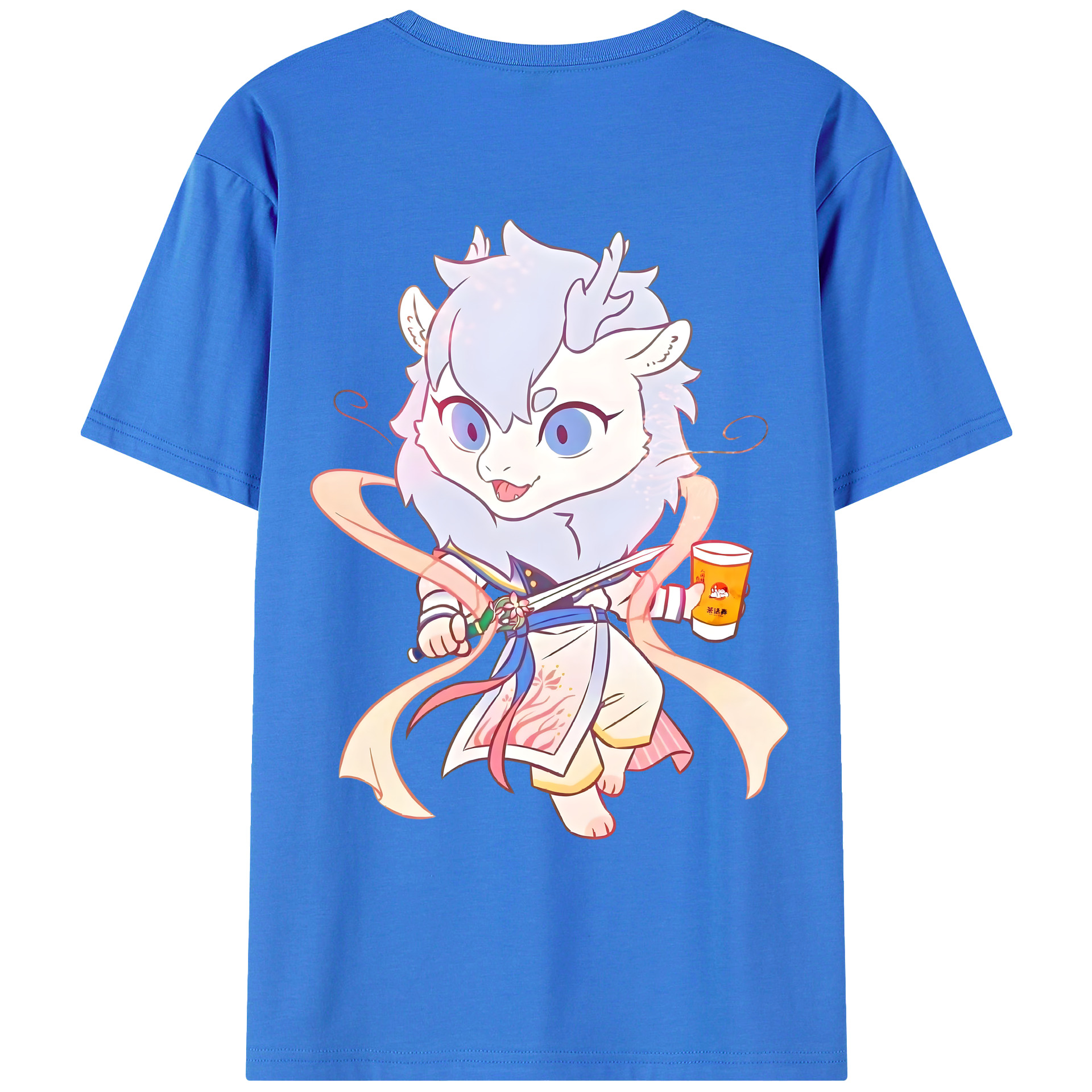 （画像用） Ne Zha 2 ナタ 魔童の大暴れ 綿100％ メンズ半袖Tシャツ（バックプリント） 通気性