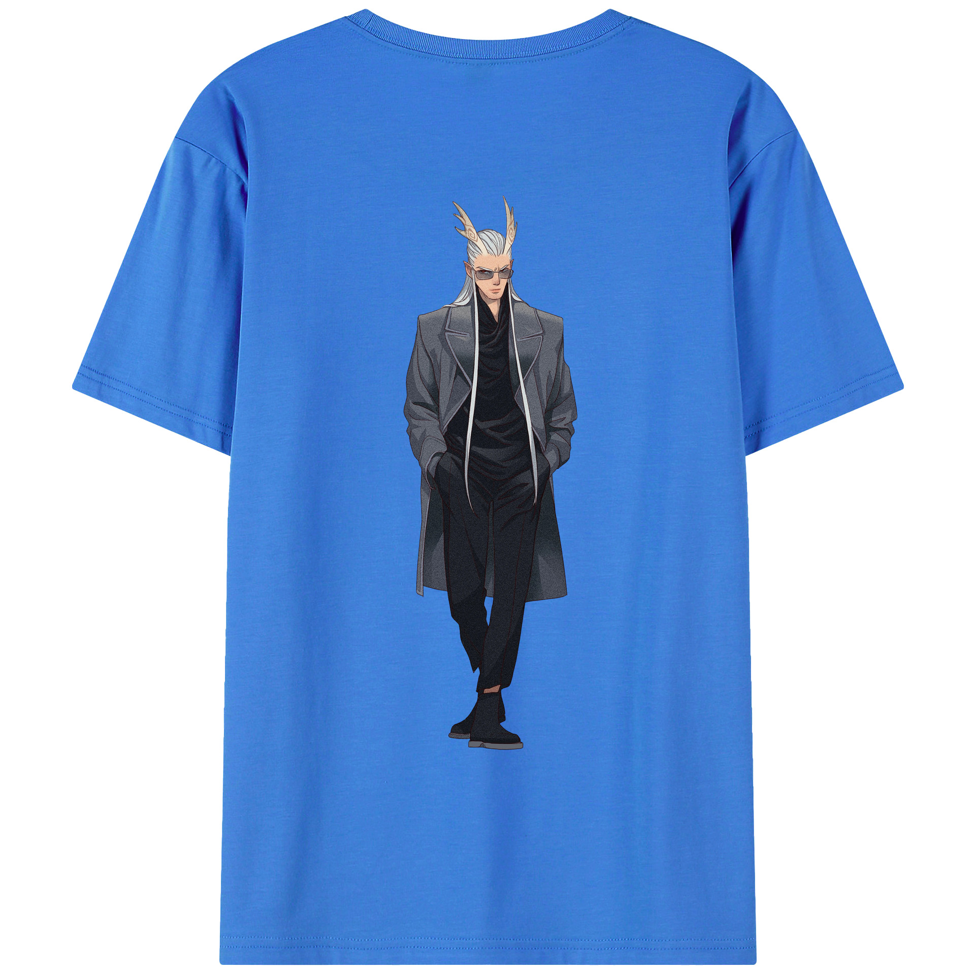 （画像用） Ne Zha 2 ナタ 魔童の大暴れ 綿100％ メンズ半袖Tシャツ（バックプリント） 通気性