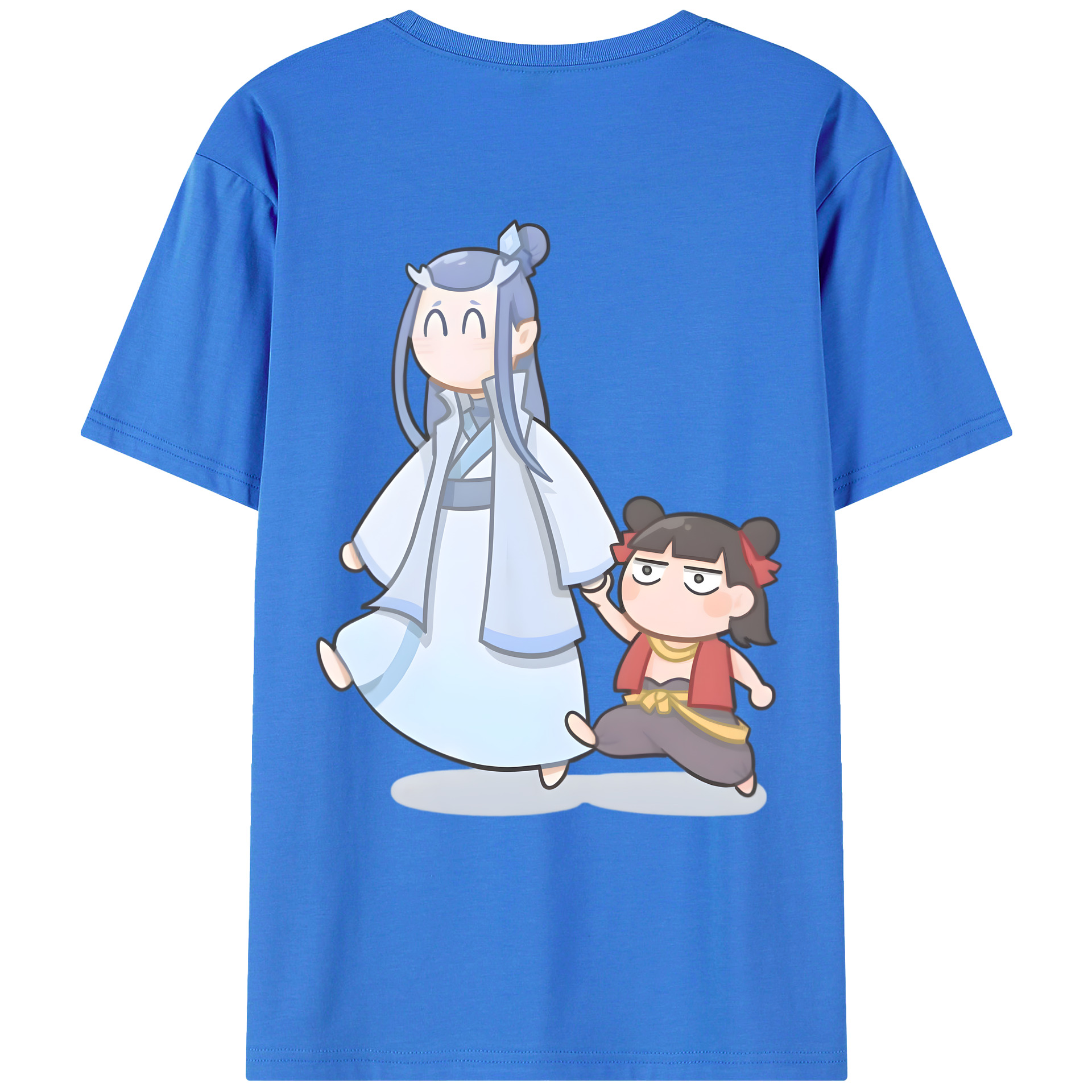 （画像用） Ne Zha 2 ナタ 魔童の大暴れ 綿100％ メンズ半袖Tシャツ（バックプリント） 通気性