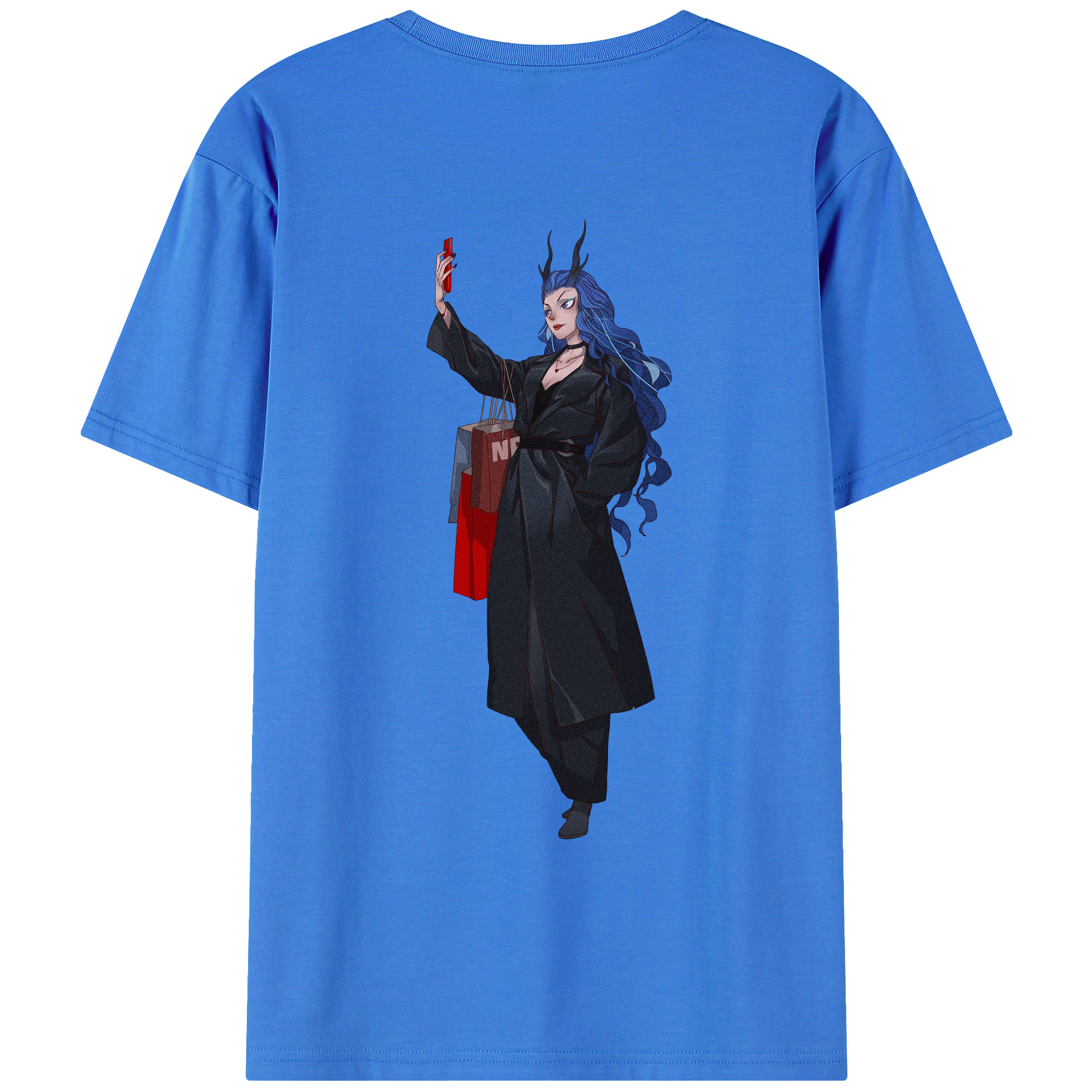 （画像用） Ne Zha 2 ナタ 魔童の大暴れ 綿100％ メンズ半袖Tシャツ（バックプリント） 通気性