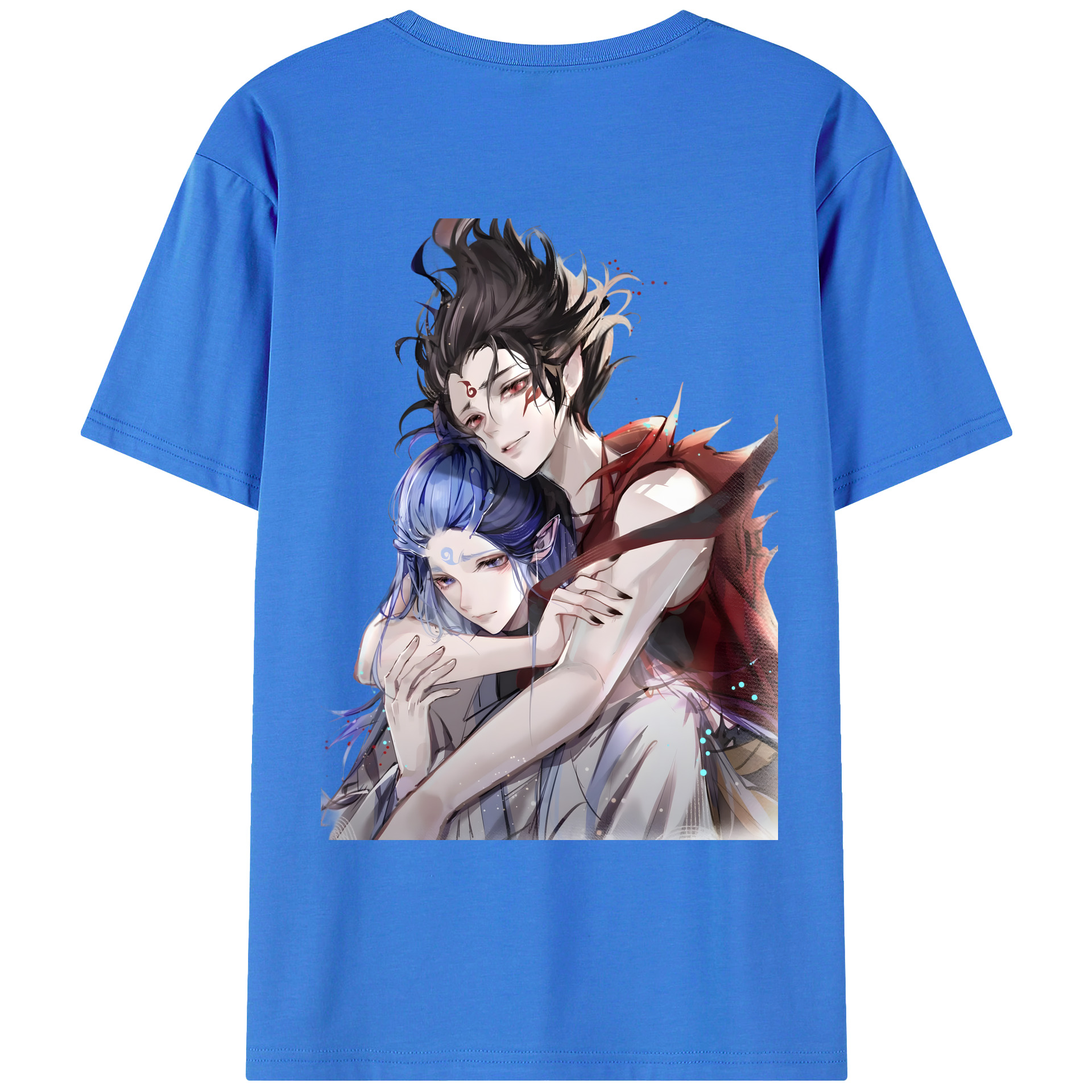 （画像用） Ne Zha 2 ナタ 魔童の大暴れ 綿100％ メンズ半袖Tシャツ（バックプリント） 通気性