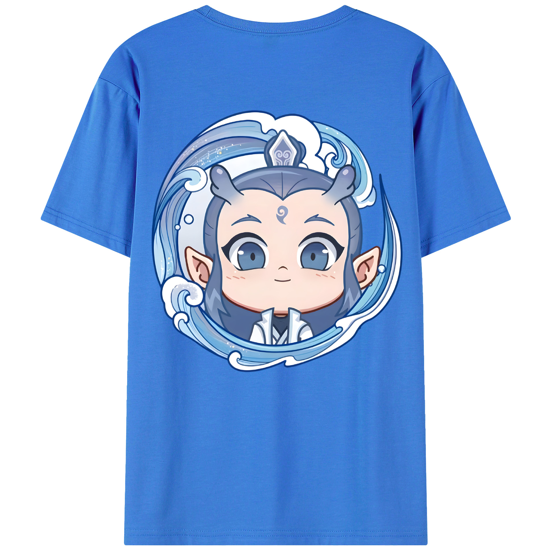 （画像用） Ne Zha 2 ナタ 魔童の大暴れ 綿100％ メンズ半袖Tシャツ（バックプリント） 通気性