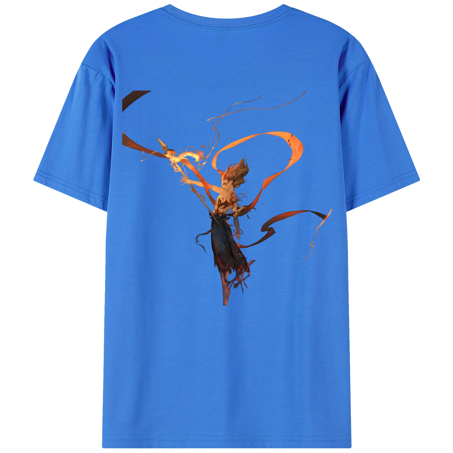 （画像用） Ne Zha 2 ナタ 魔童の大暴れ 綿100％ メンズ半袖Tシャツ（バックプリント） 通気性