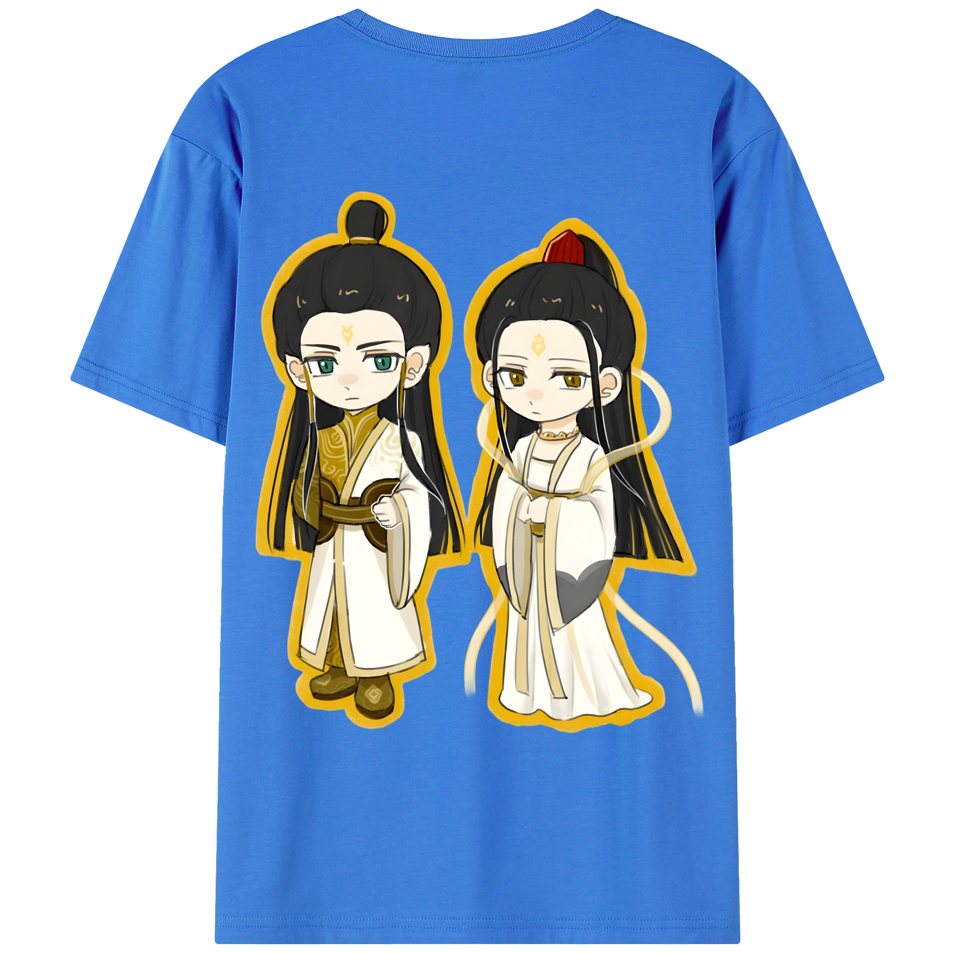 （画像用） Ne Zha 2 ナタ 魔童の大暴れ 綿100％ メンズ半袖Tシャツ（バックプリント） 通気性