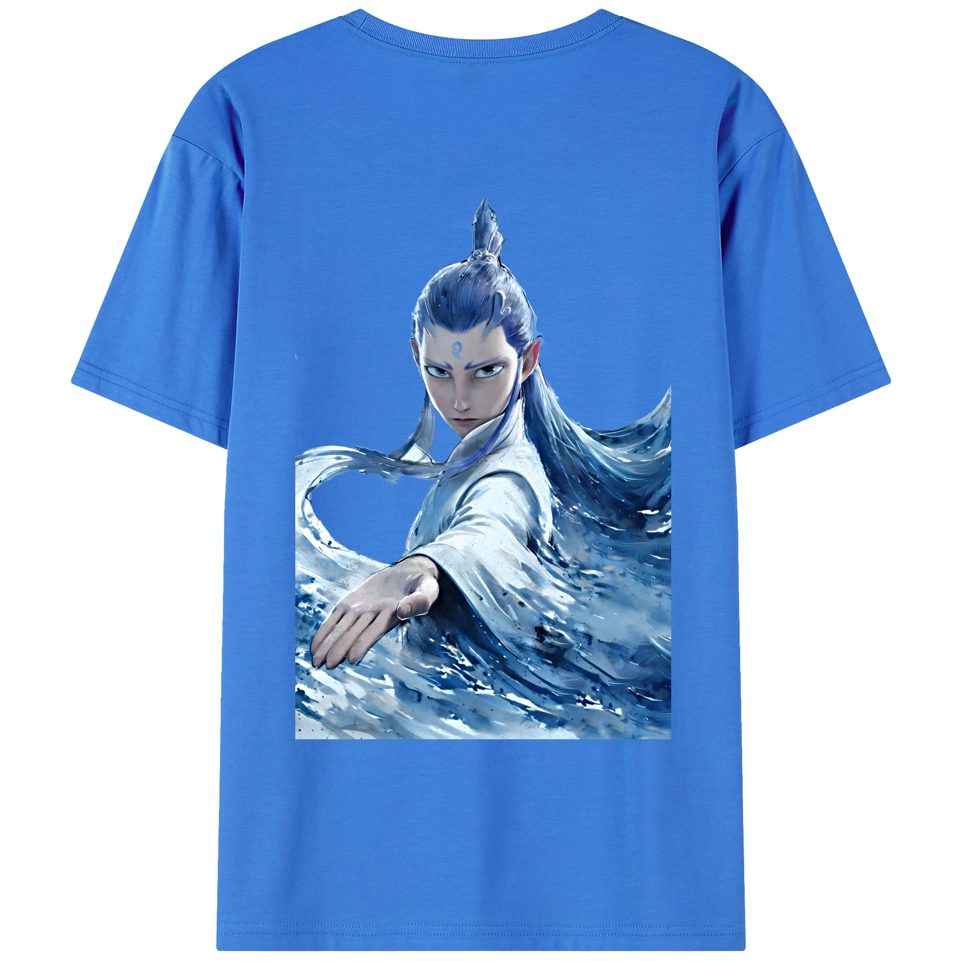 （画像用） Ne Zha 2 ナタ 魔童の大暴れ 綿100％ メンズ半袖Tシャツ（バックプリント） 通気性