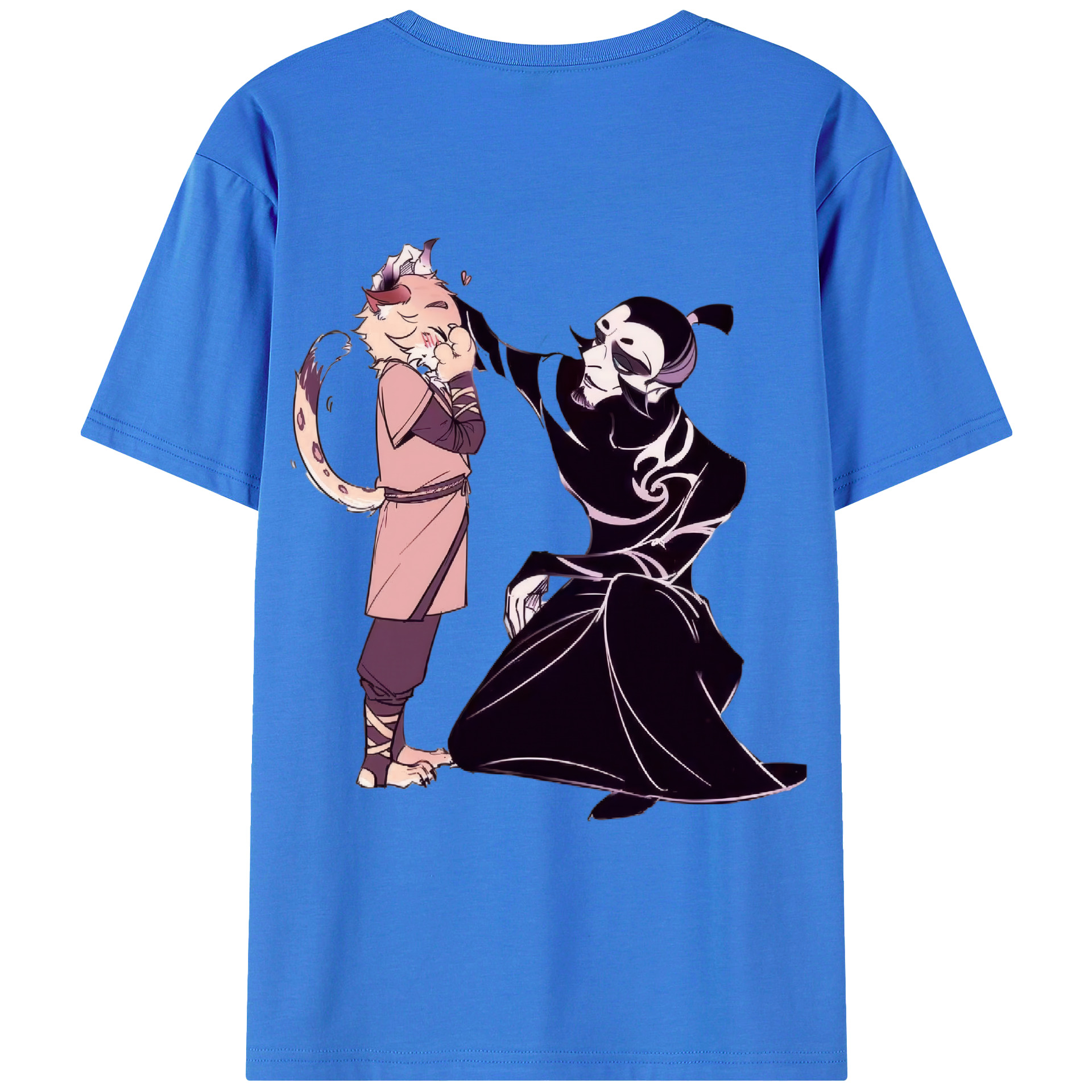 （画像用） Ne Zha 2 ナタ 魔童の大暴れ 綿100％ メンズ半袖Tシャツ（バックプリント） 通気性
