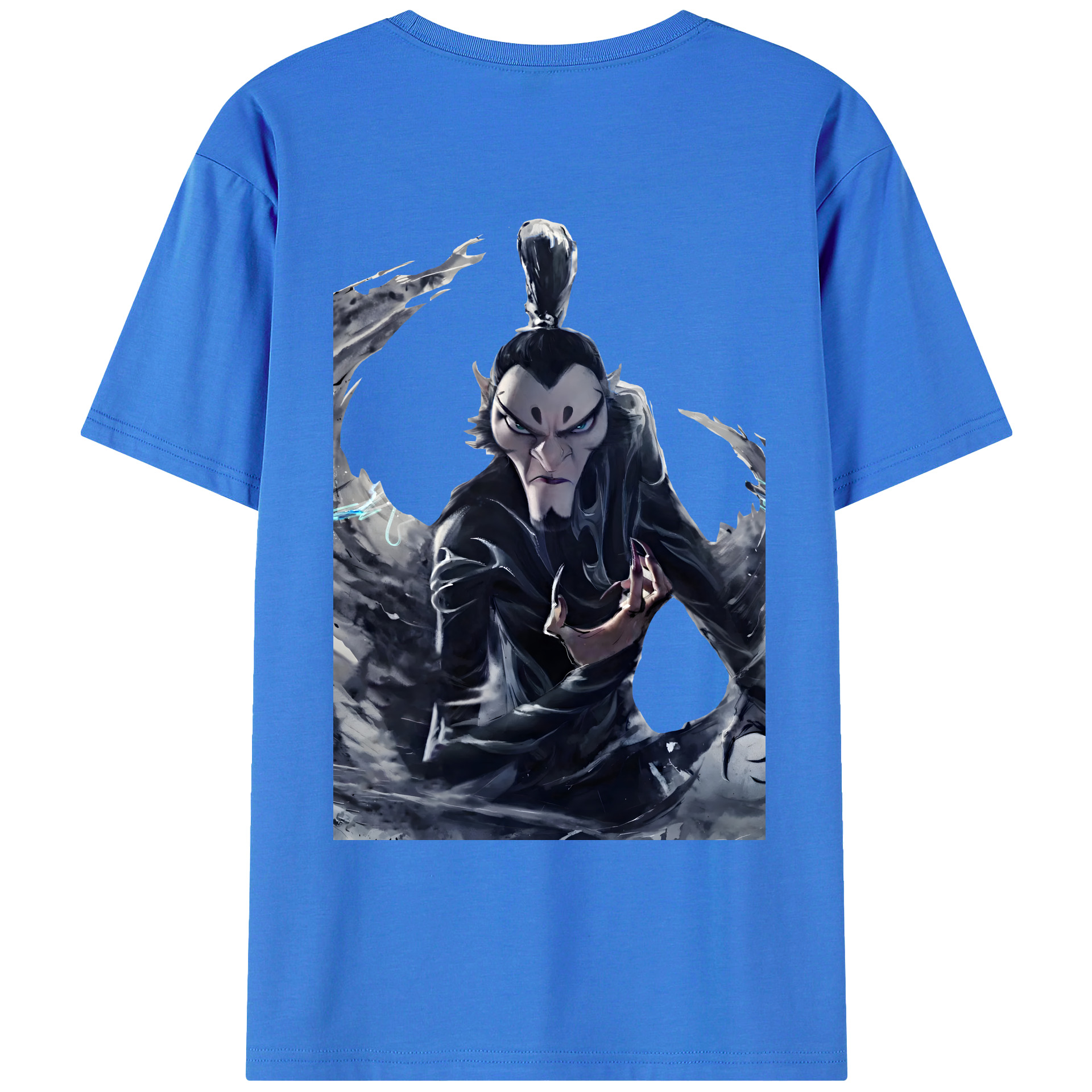 （画像用） Ne Zha 2 ナタ 魔童の大暴れ 綿100％ メンズ半袖Tシャツ（バックプリント） 通気性