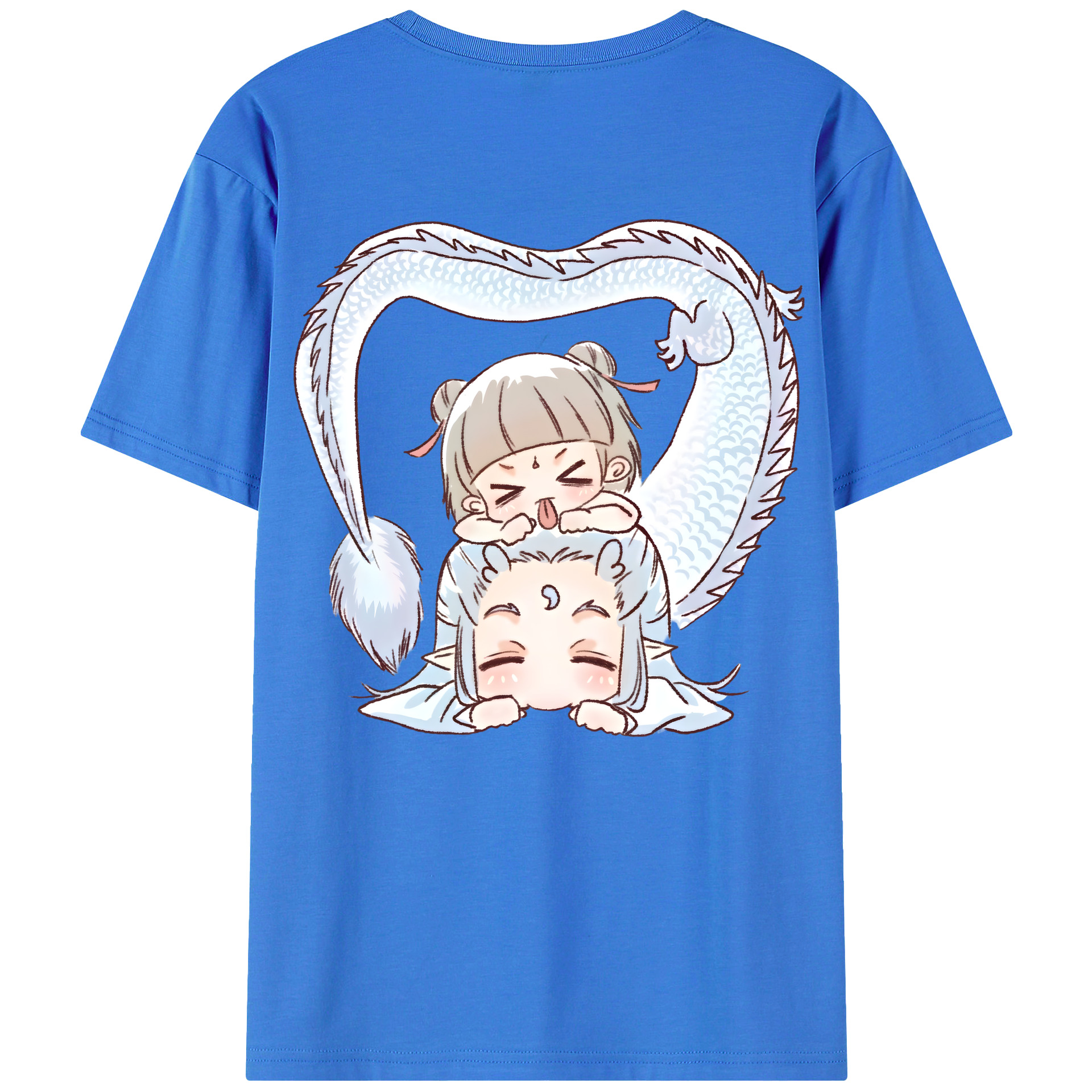 （画像用） Ne Zha 2 ナタ 魔童の大暴れ 綿100％ メンズ半袖Tシャツ（バックプリント） 通気性