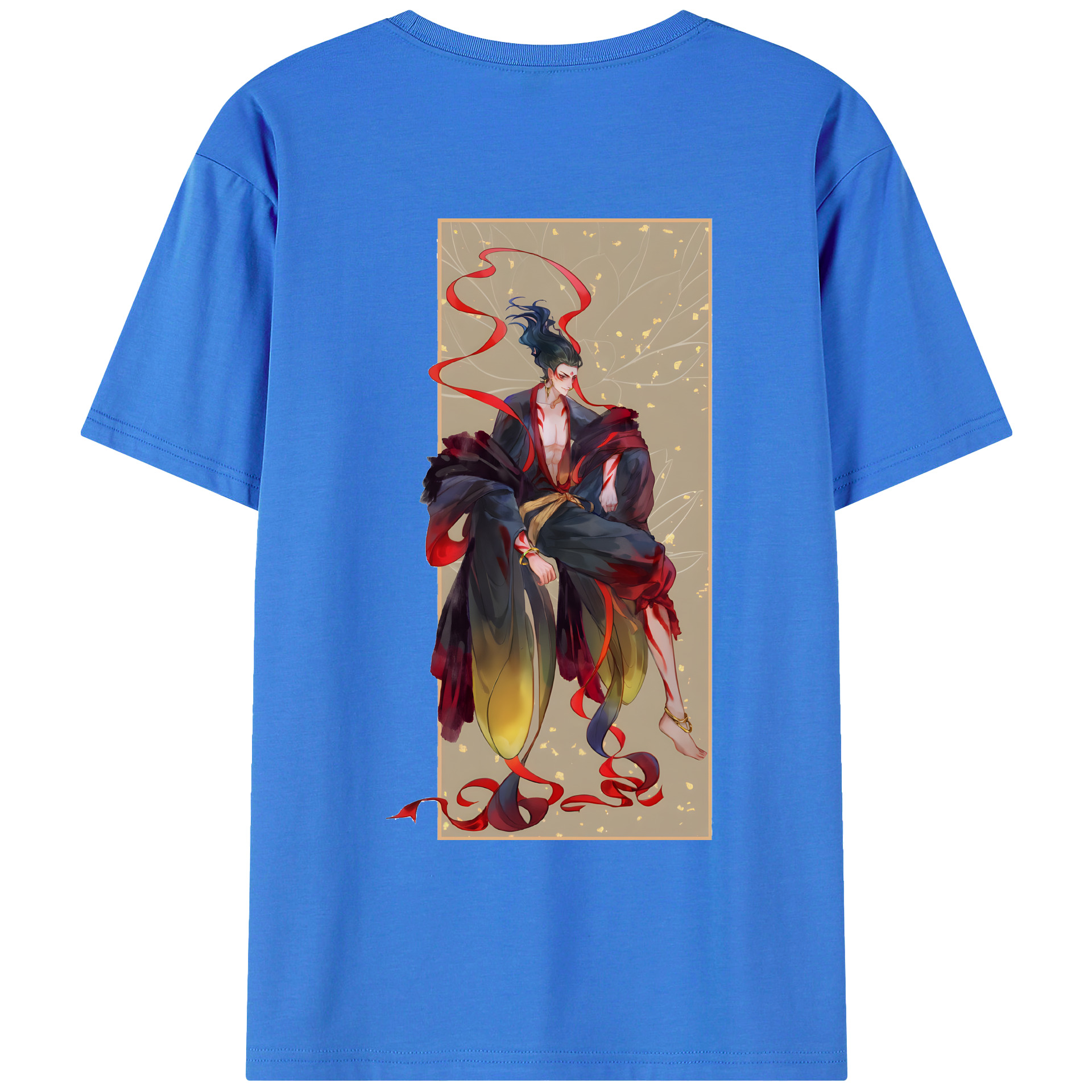 （画像用） Ne Zha 2 ナタ 魔童の大暴れ 綿100％ メンズ半袖Tシャツ（バックプリント） 通気性