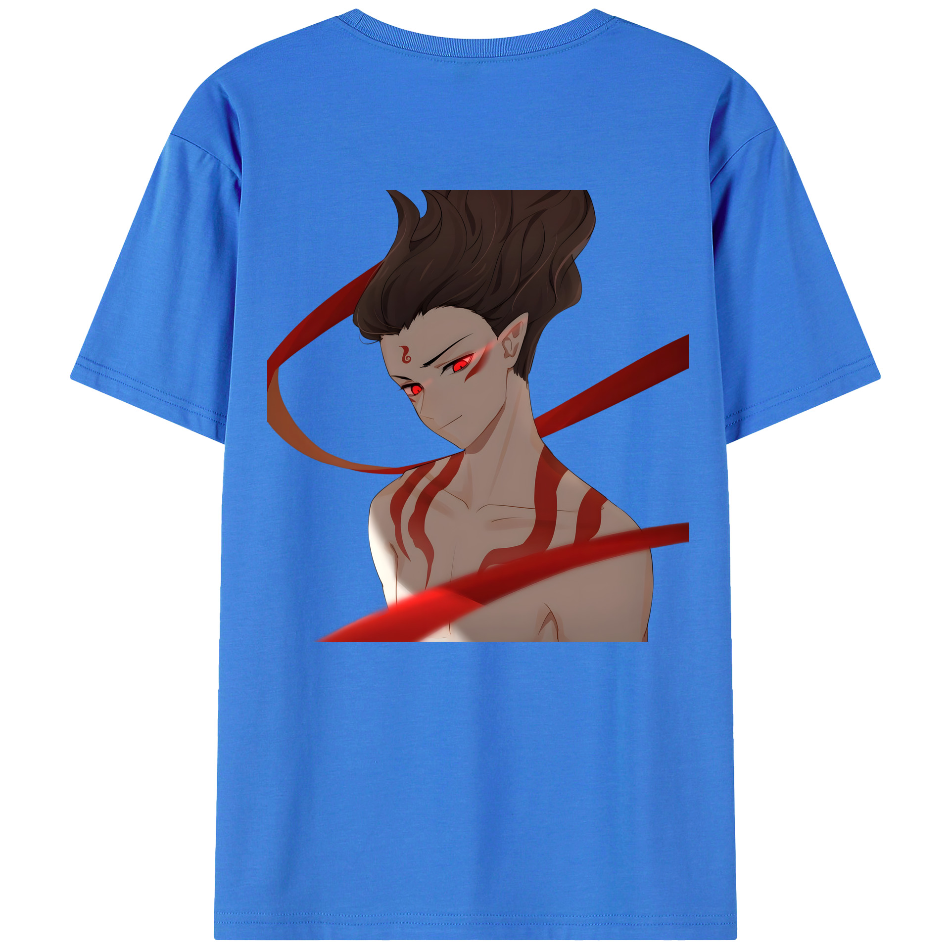 （画像用） Ne Zha 2 ナタ 魔童の大暴れ 綿100％ メンズ半袖Tシャツ（バックプリント） 通気性