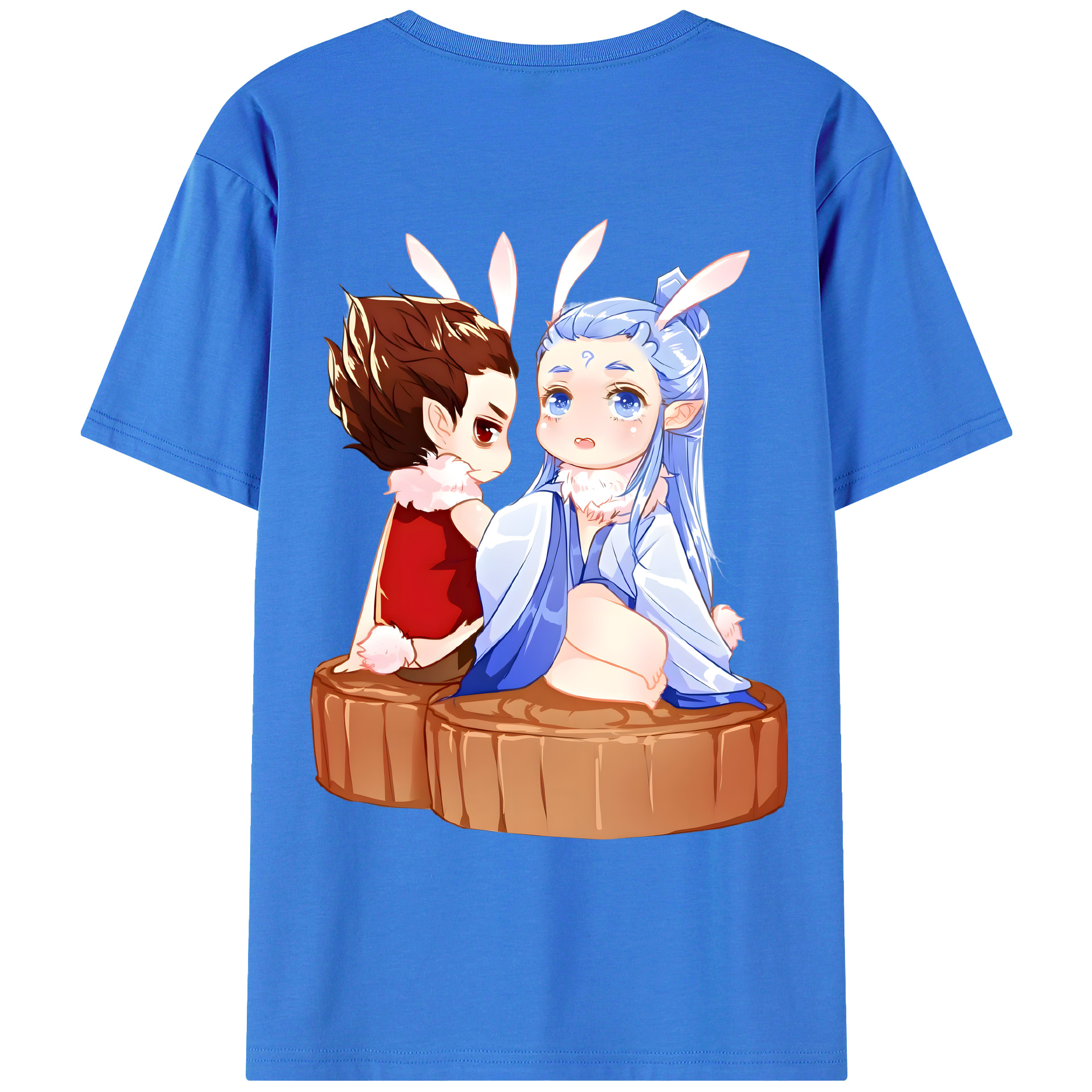 （画像用） Ne Zha 2 ナタ 魔童の大暴れ 綿100％ メンズ半袖Tシャツ（バックプリント） 通気性