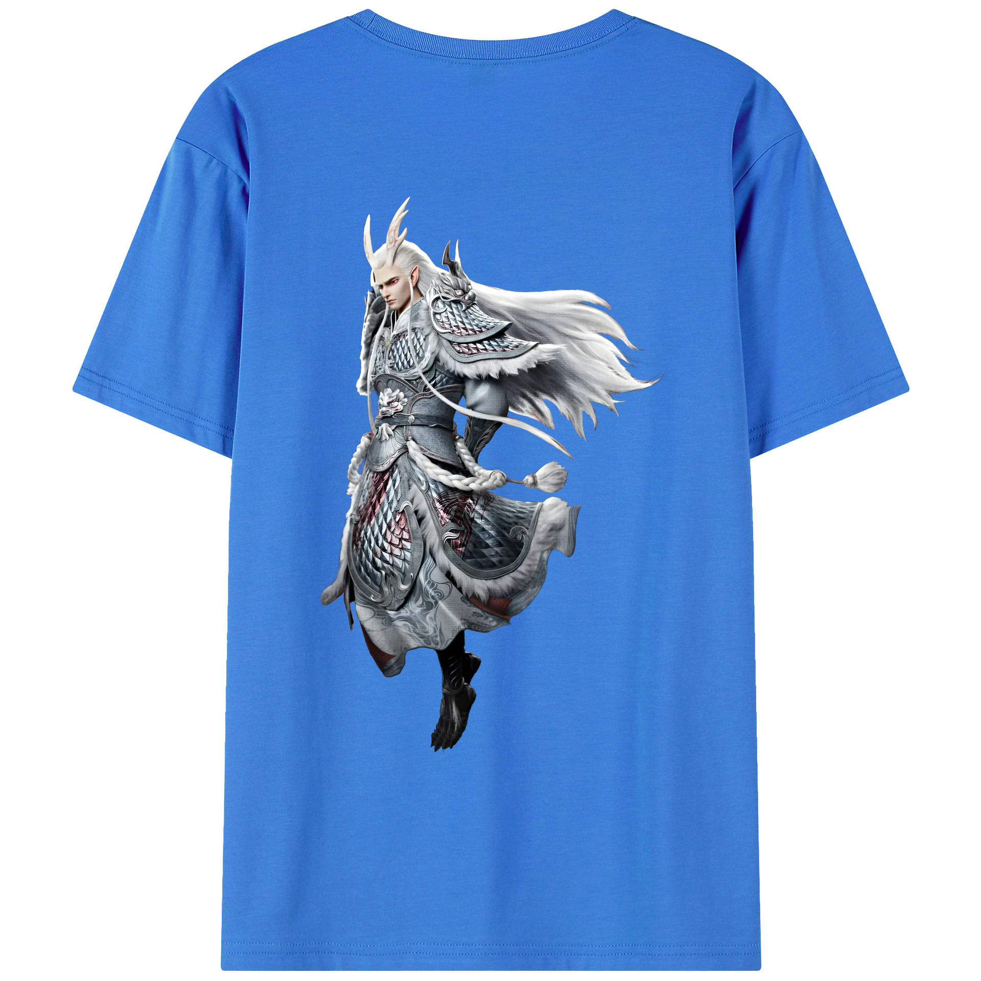 （画像用） Ne Zha 2 ナタ 魔童の大暴れ 綿100％ メンズ半袖Tシャツ（バックプリント） 通気性