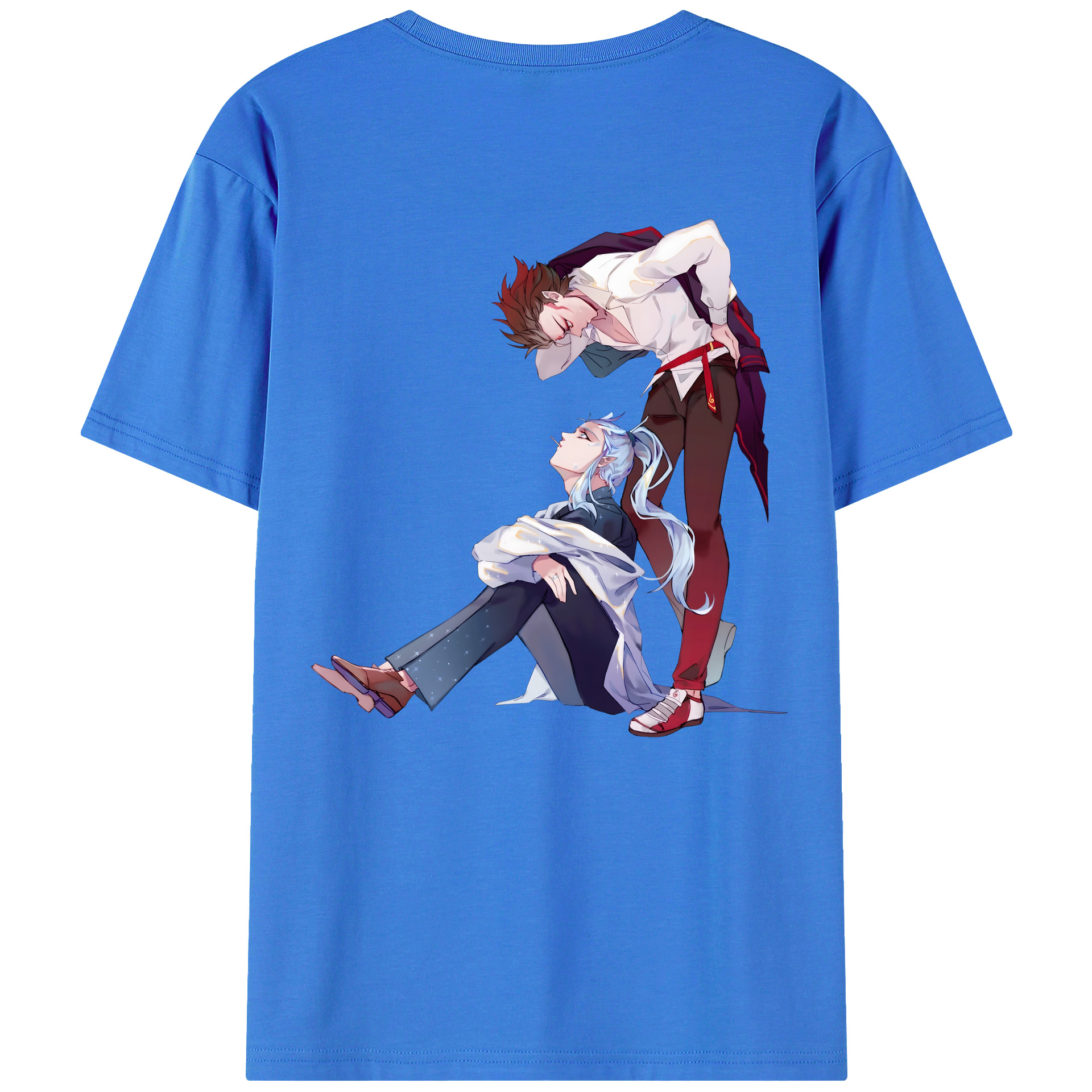 （画像用） Ne Zha 2 ナタ 魔童の大暴れ 綿100％ メンズ半袖Tシャツ（バックプリント） 通気性