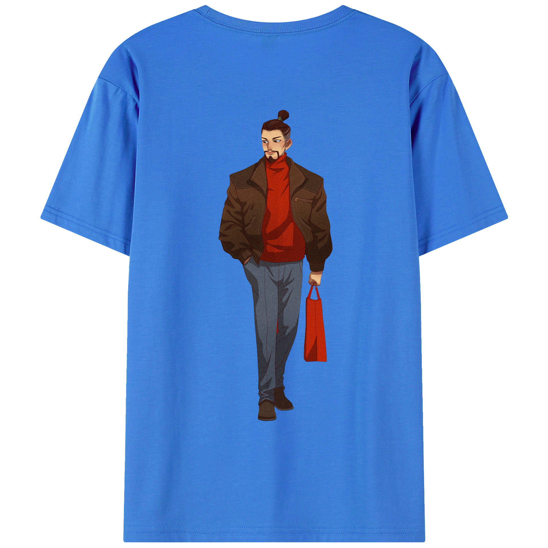 （画像用） Ne Zha 2 ナタ 魔童の大暴れ 綿100％ メンズ半袖Tシャツ（バックプリント） 通気性