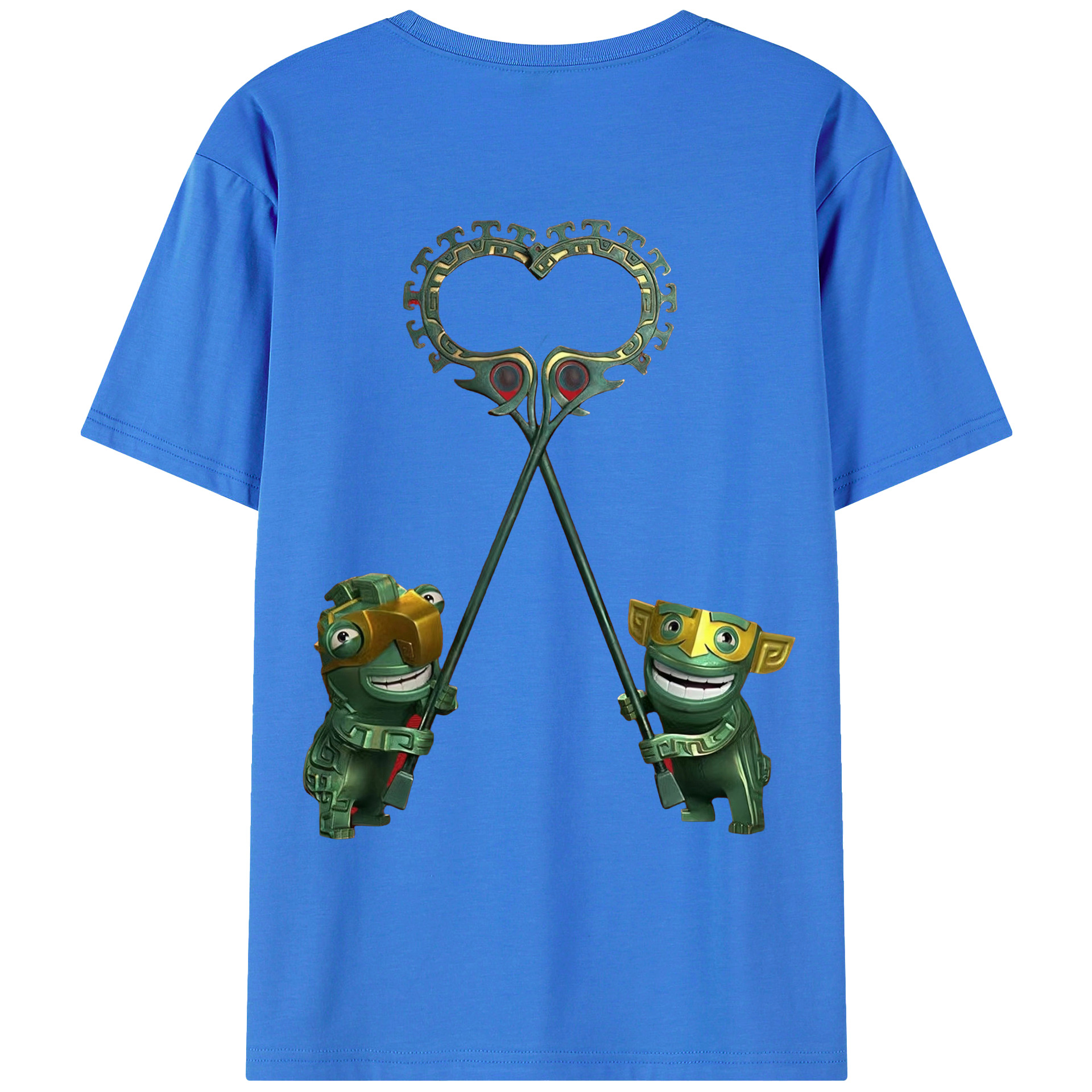 （画像用） Ne Zha 2 ナタ 魔童の大暴れ 綿100％ メンズ半袖Tシャツ（バックプリント） 通気性