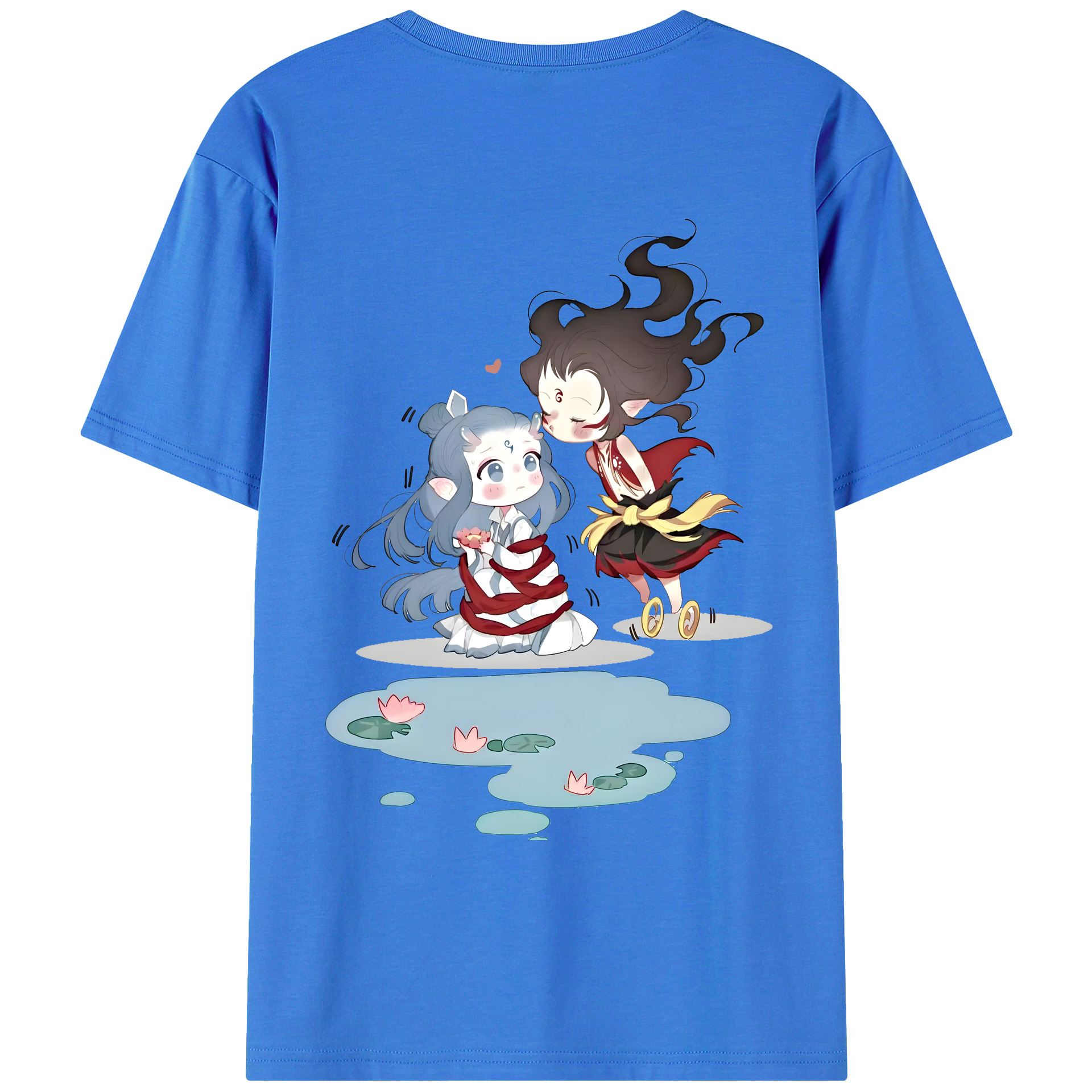 （画像用） Ne Zha 2 ナタ 魔童の大暴れ 綿100％ メンズ半袖Tシャツ（バックプリント） 通気性