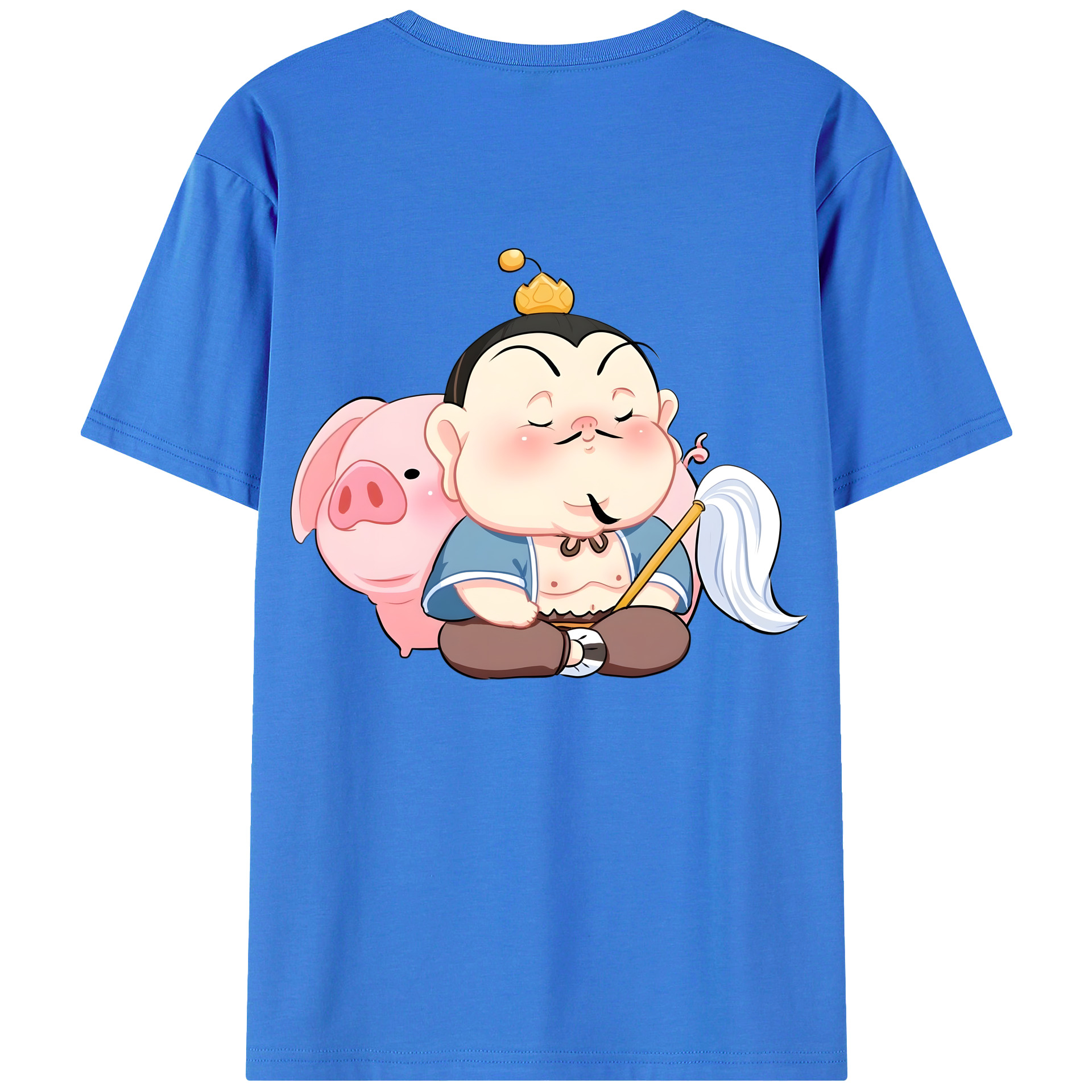 （画像用） Ne Zha 2 ナタ 魔童の大暴れ 綿100％ メンズ半袖Tシャツ（バックプリント） 通気性
