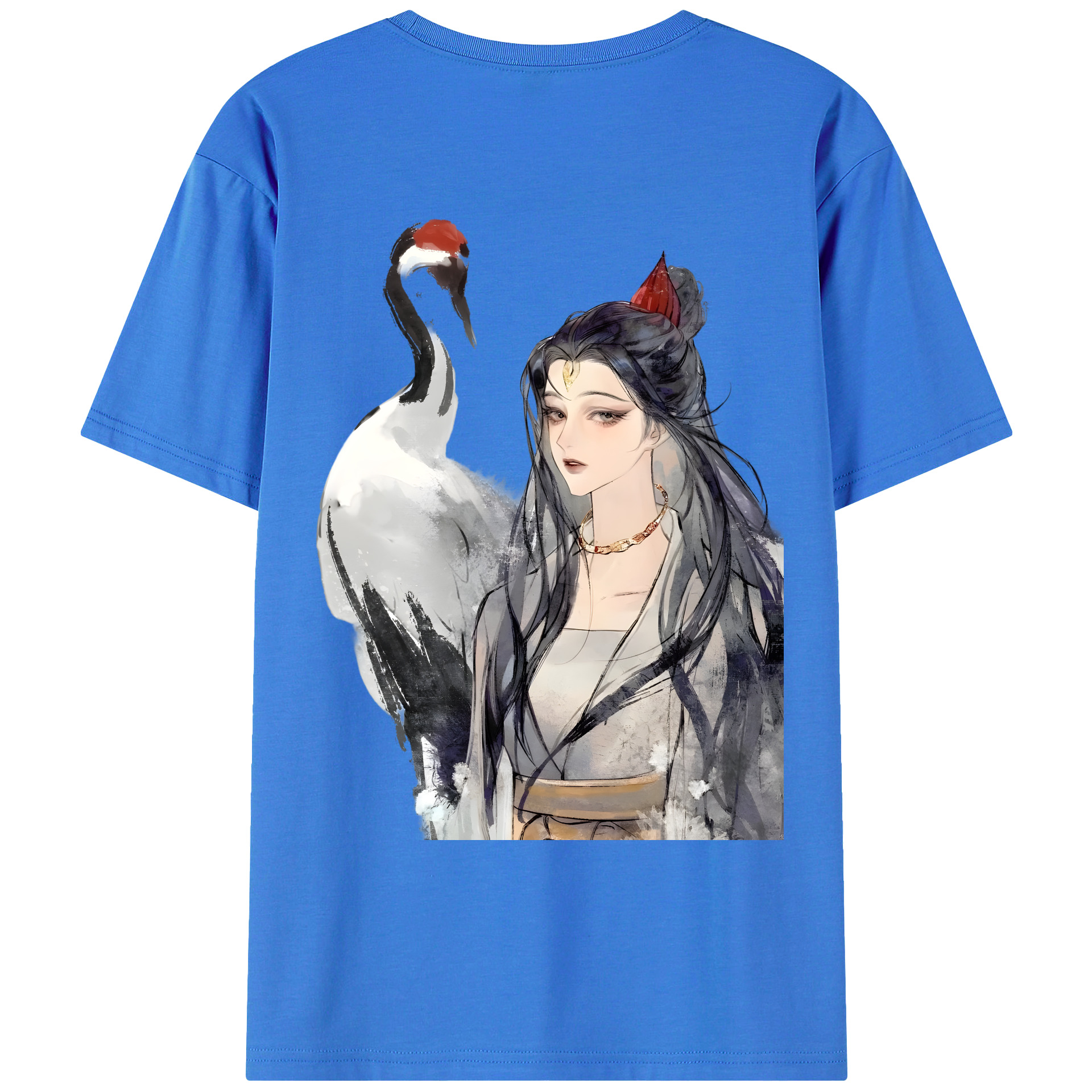 （画像用） Ne Zha 2 ナタ 魔童の大暴れ 綿100％ メンズ半袖Tシャツ（バックプリント） 通気性