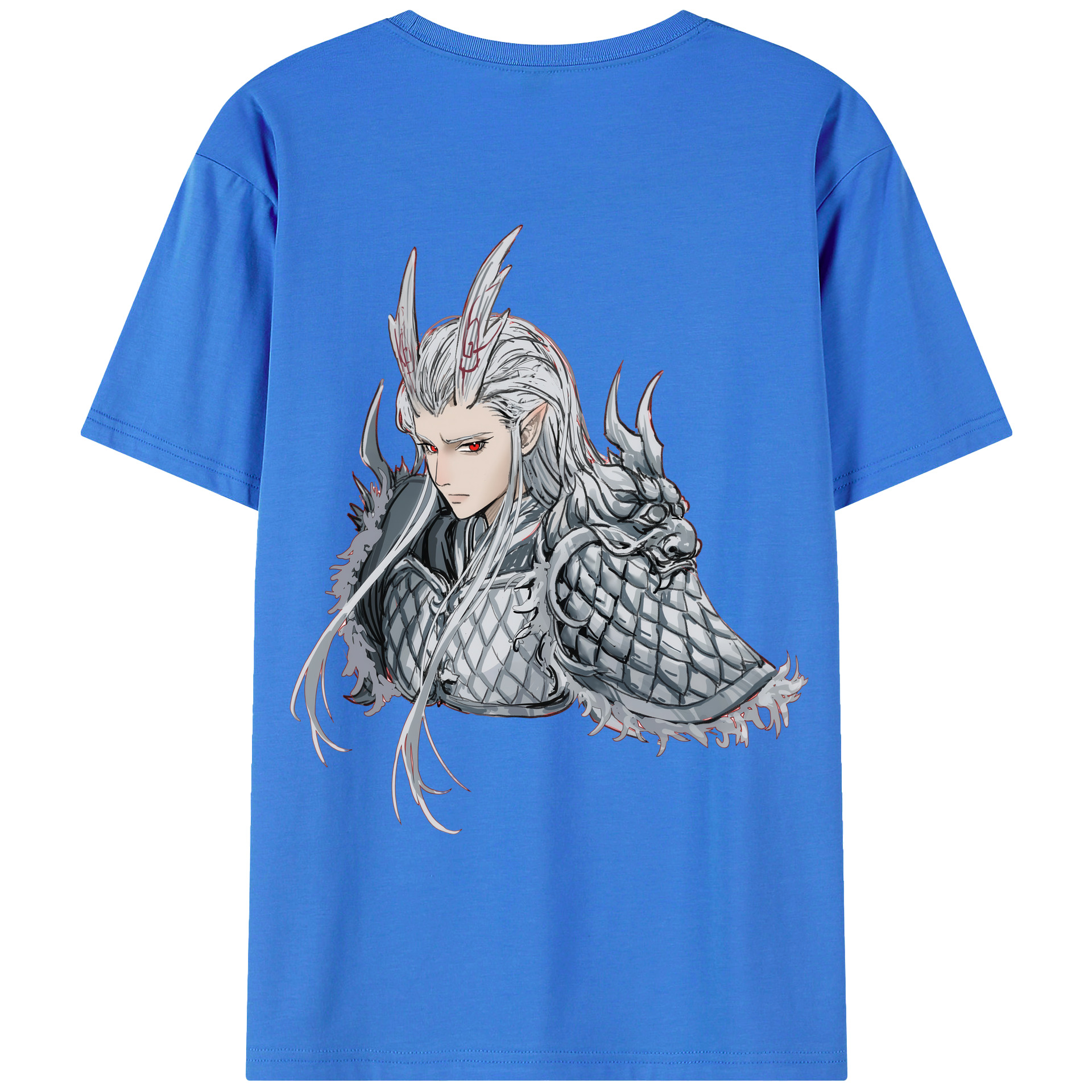 （画像用） Ne Zha 2 ナタ 魔童の大暴れ 綿100％ メンズ半袖Tシャツ（バックプリント） 通気性
